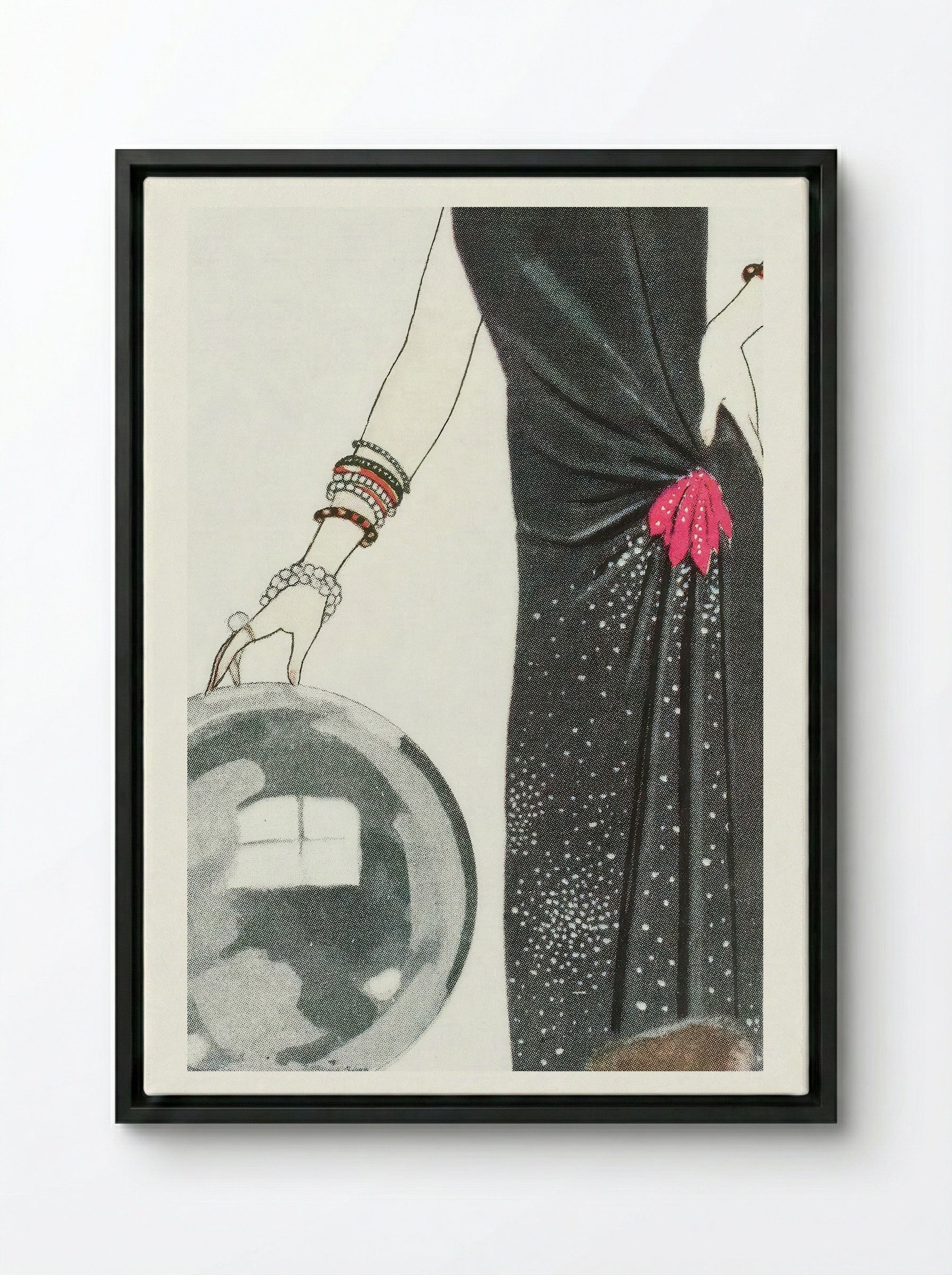 L'Empire du Monde, Robe du Soir, de Worth - George Barbier - Framed Canvas Black