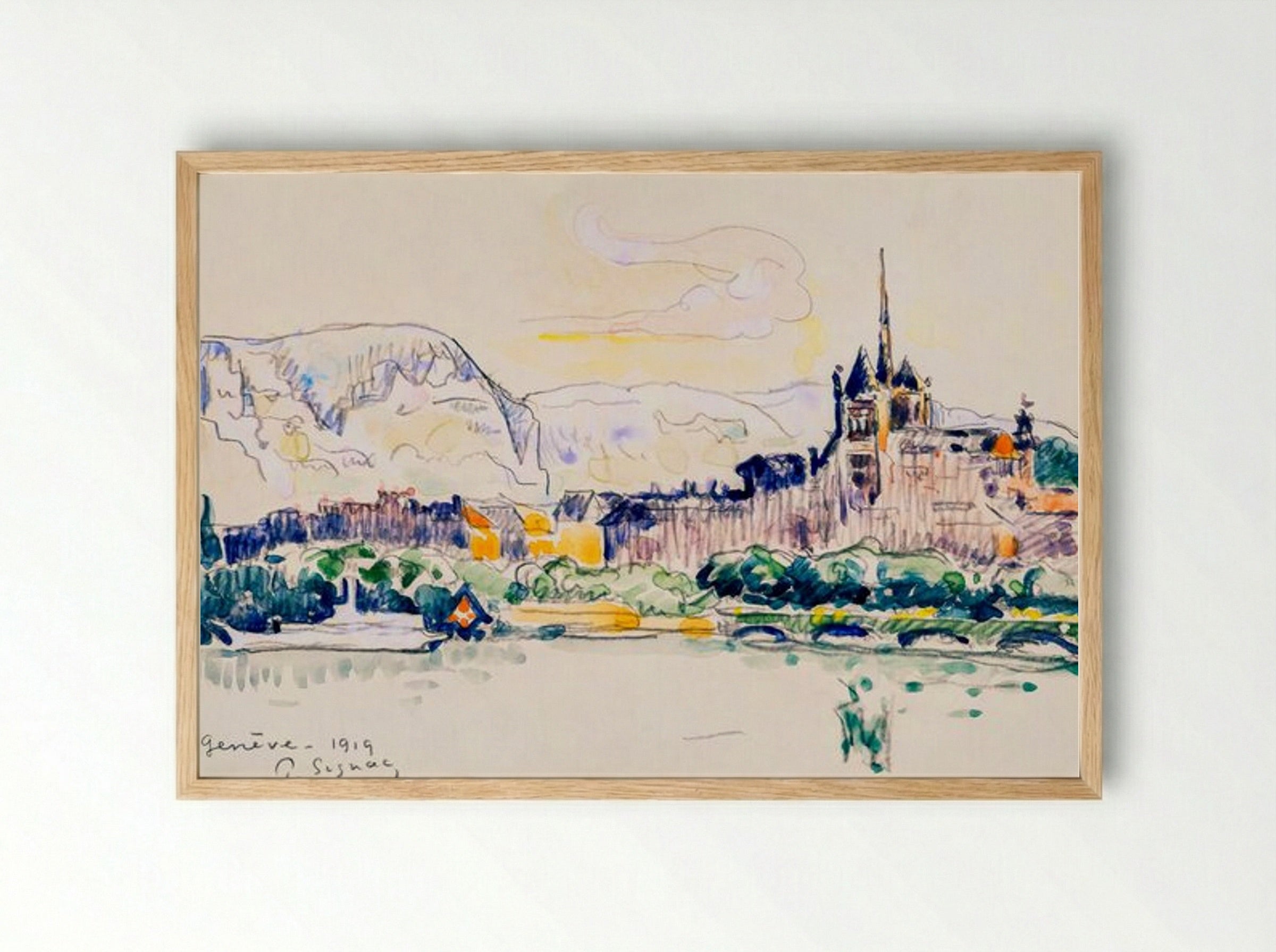 Geneva, 1919 - Paul Signac - Framed Print Wood