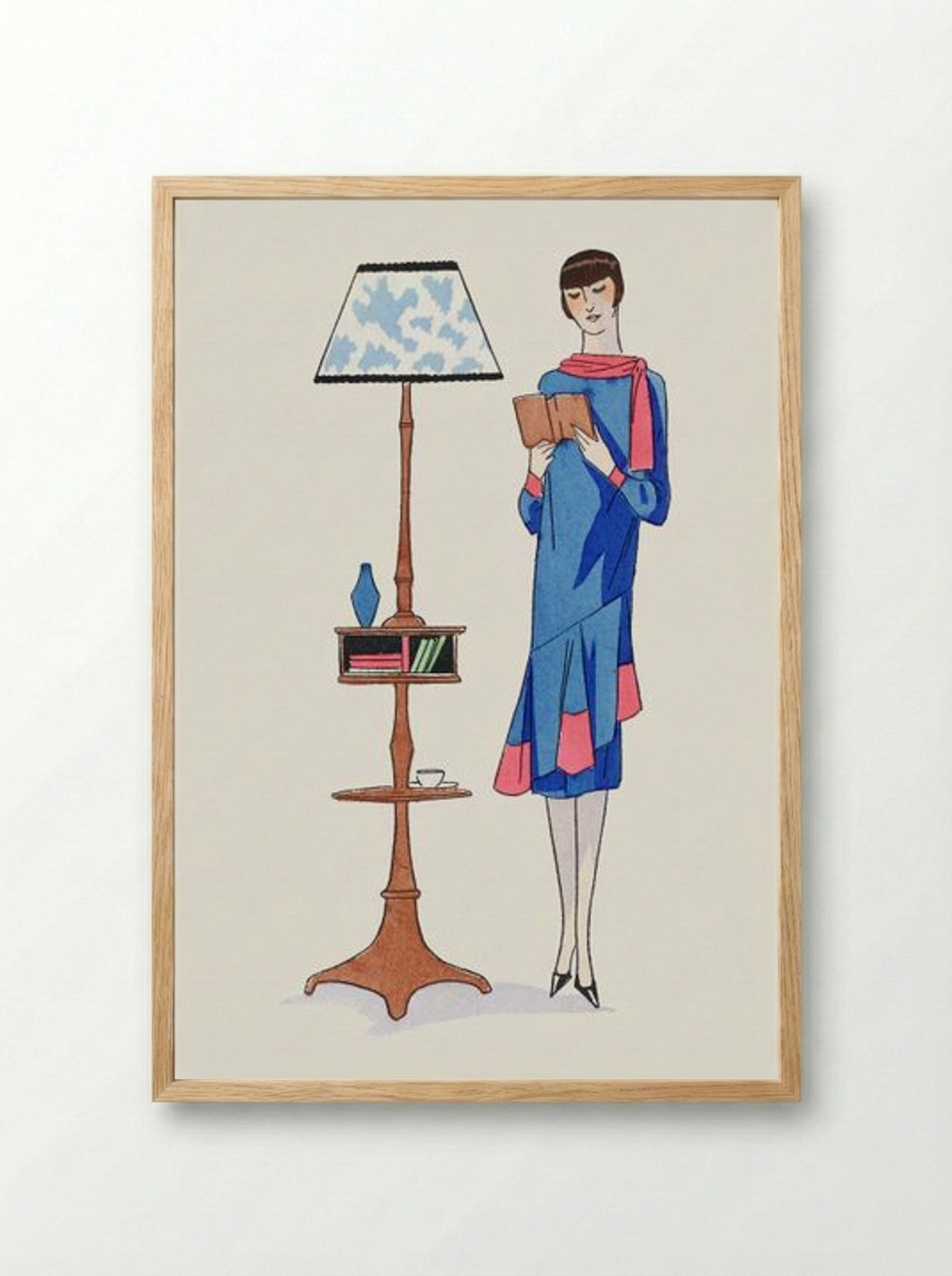 Afternoon Dress Topped with Pink Crepe - Gustav Beer - Framed Print Wood