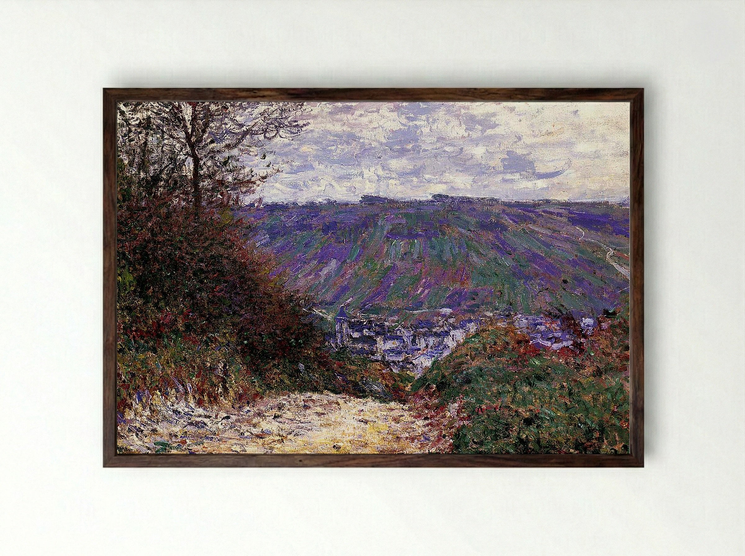 Path at Giverny - Claude Monet - Framed Print Dark Wood