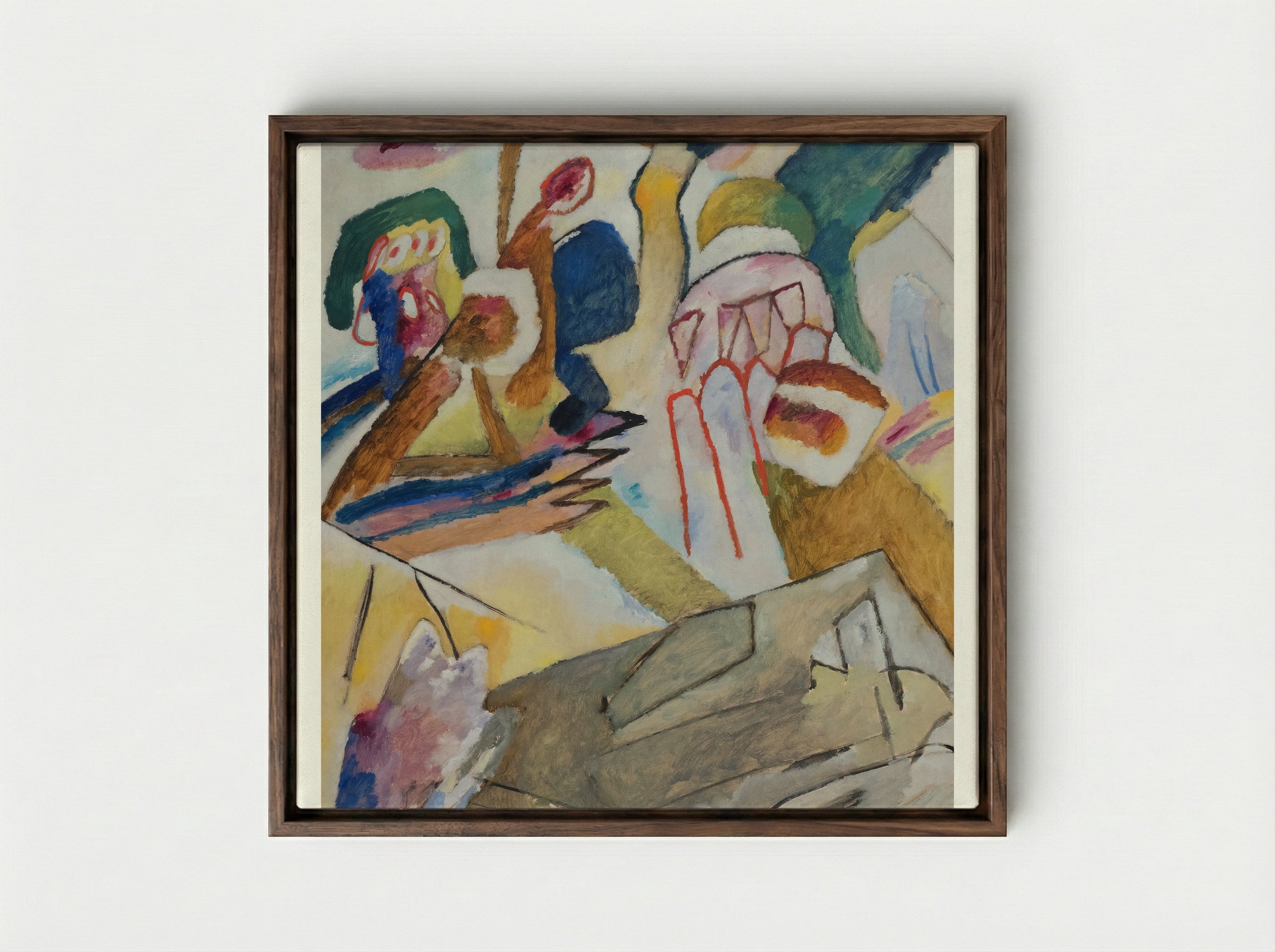Improvisation 18 - Wassily Kandinsky - Framed Canvas Dark Wood
