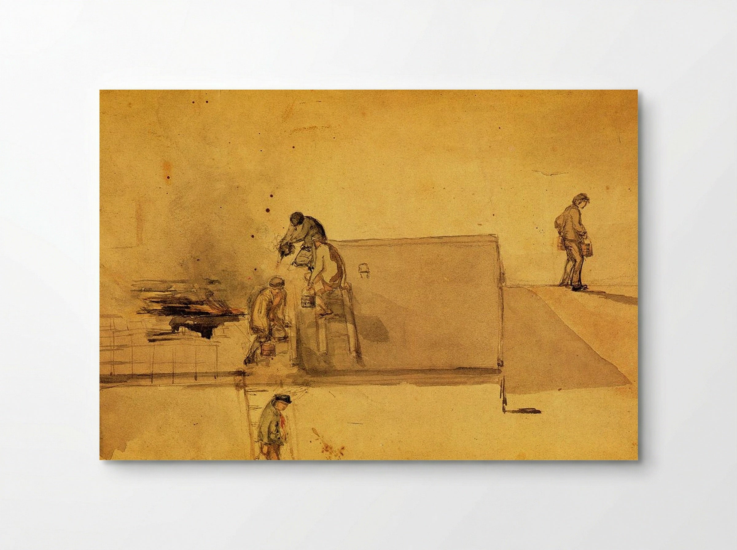 A Fire at Pomfret - Fine Art Print - Poster