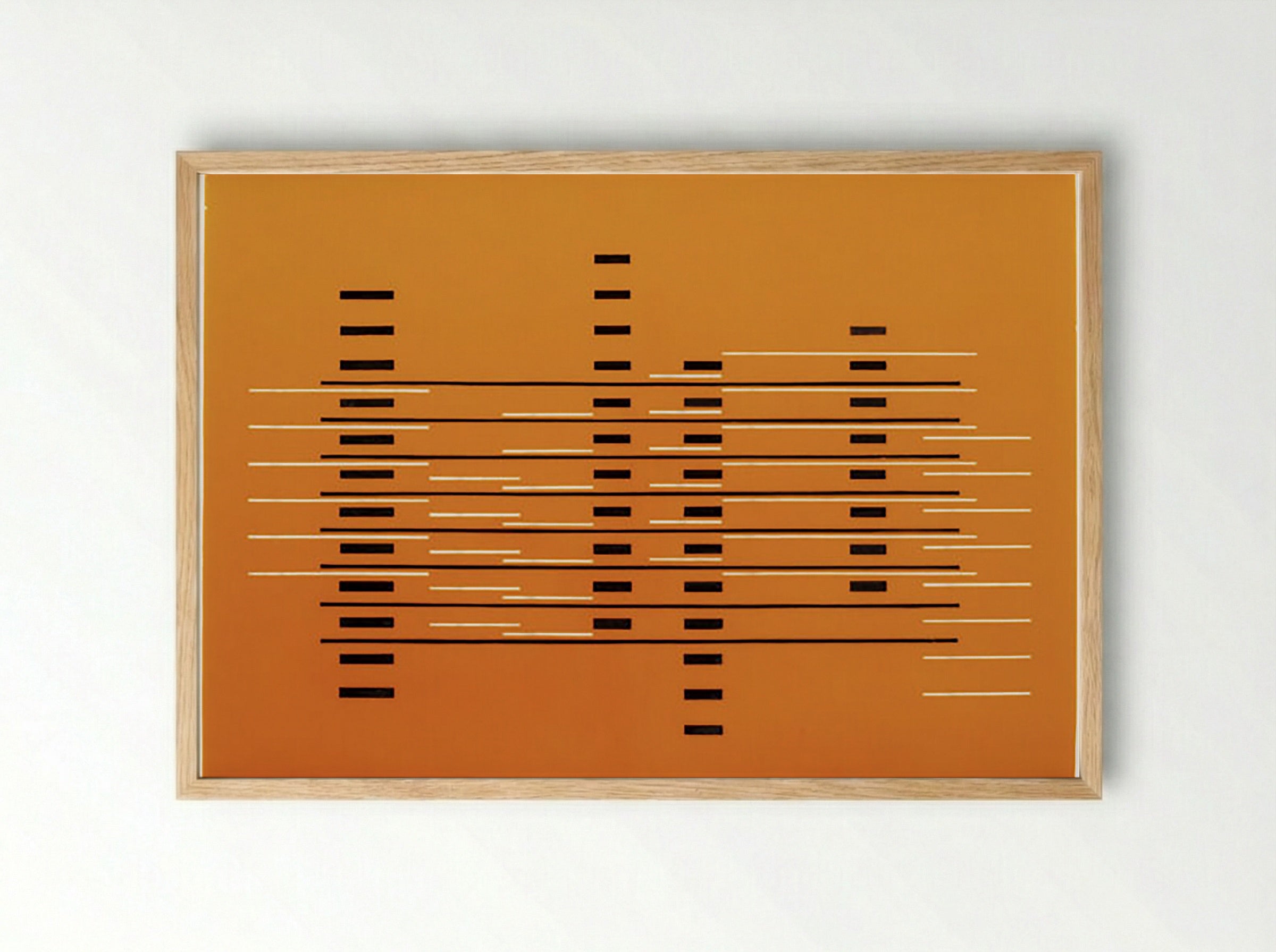 Abstract Composition in Orange and Black - Fine Art Print - Framed Print Wood