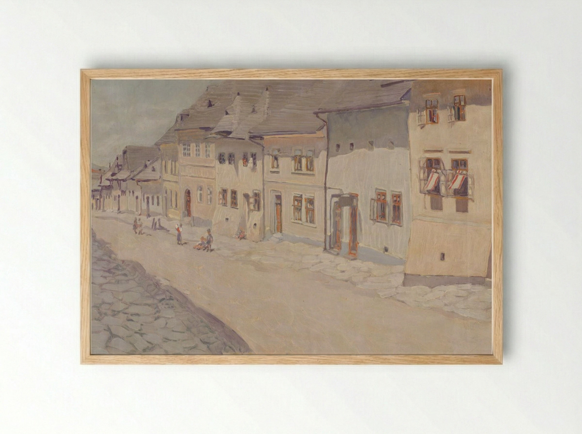 Street in Liptovský Svätý Mikuláš - Konštantín Bauer - Framed Print Wood