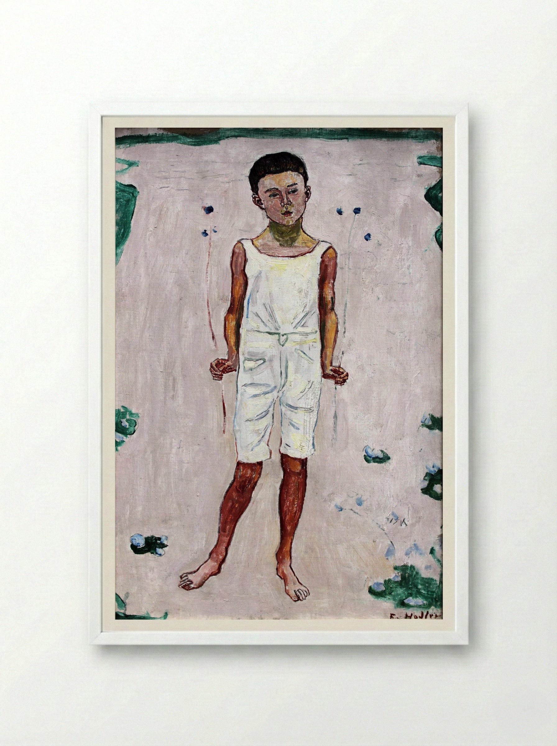 Childhood - Ferdinand Hodler - Framed Print White