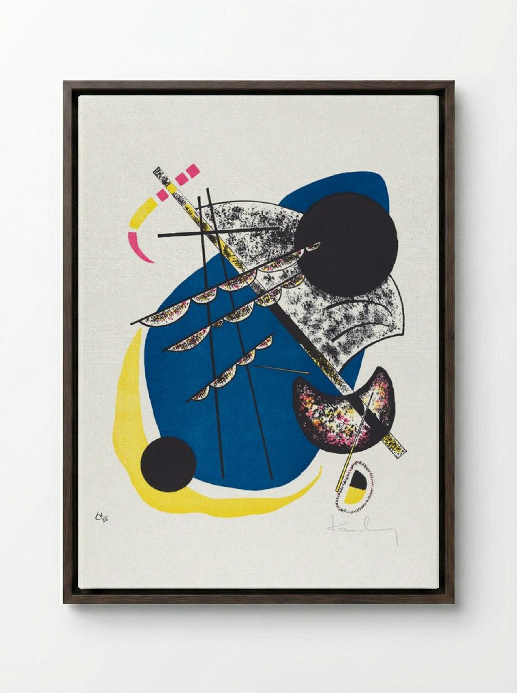 Kleine Welten II (Small Worlds II) - Wassily Kandinsky - Framed Canvas Dark Wood