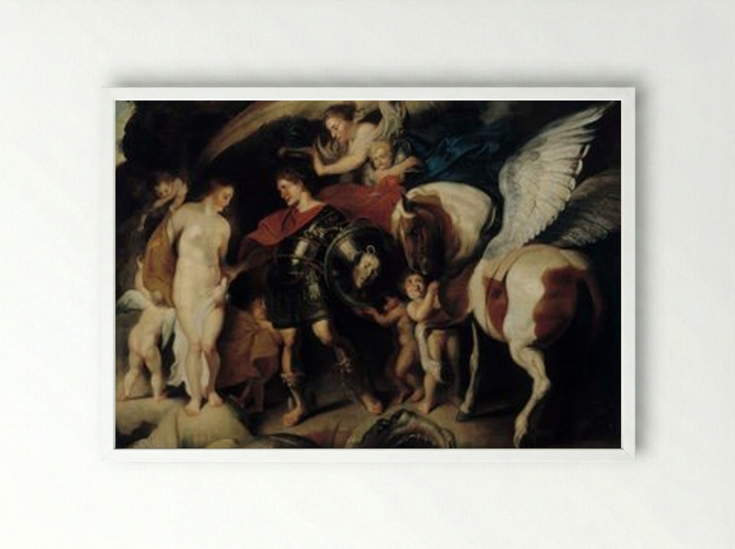 Perseus and Andromeda - Peter Paul Rubens - Framed Print White