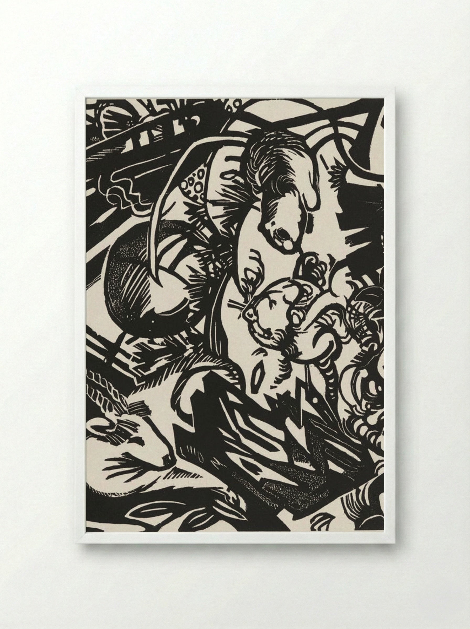 Animal Legend (Tierlegende) - Franz Marc - Framed Print White