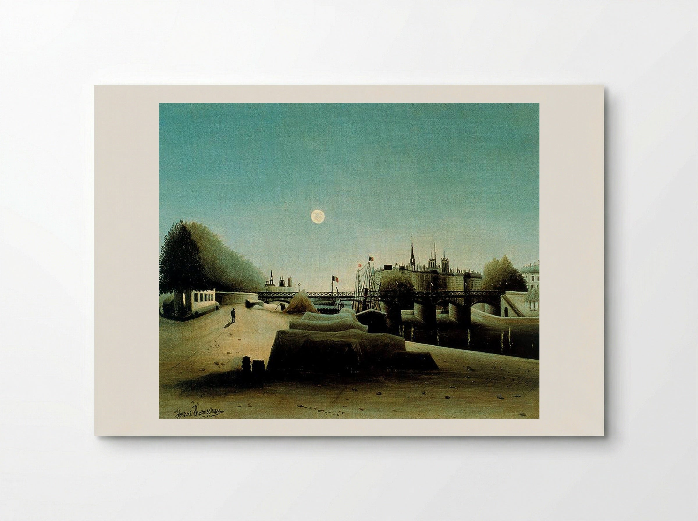 A View of the Ile Saint-Louis from Port Saint-Nicolas, Evening - Henri Rousseau - Poster
