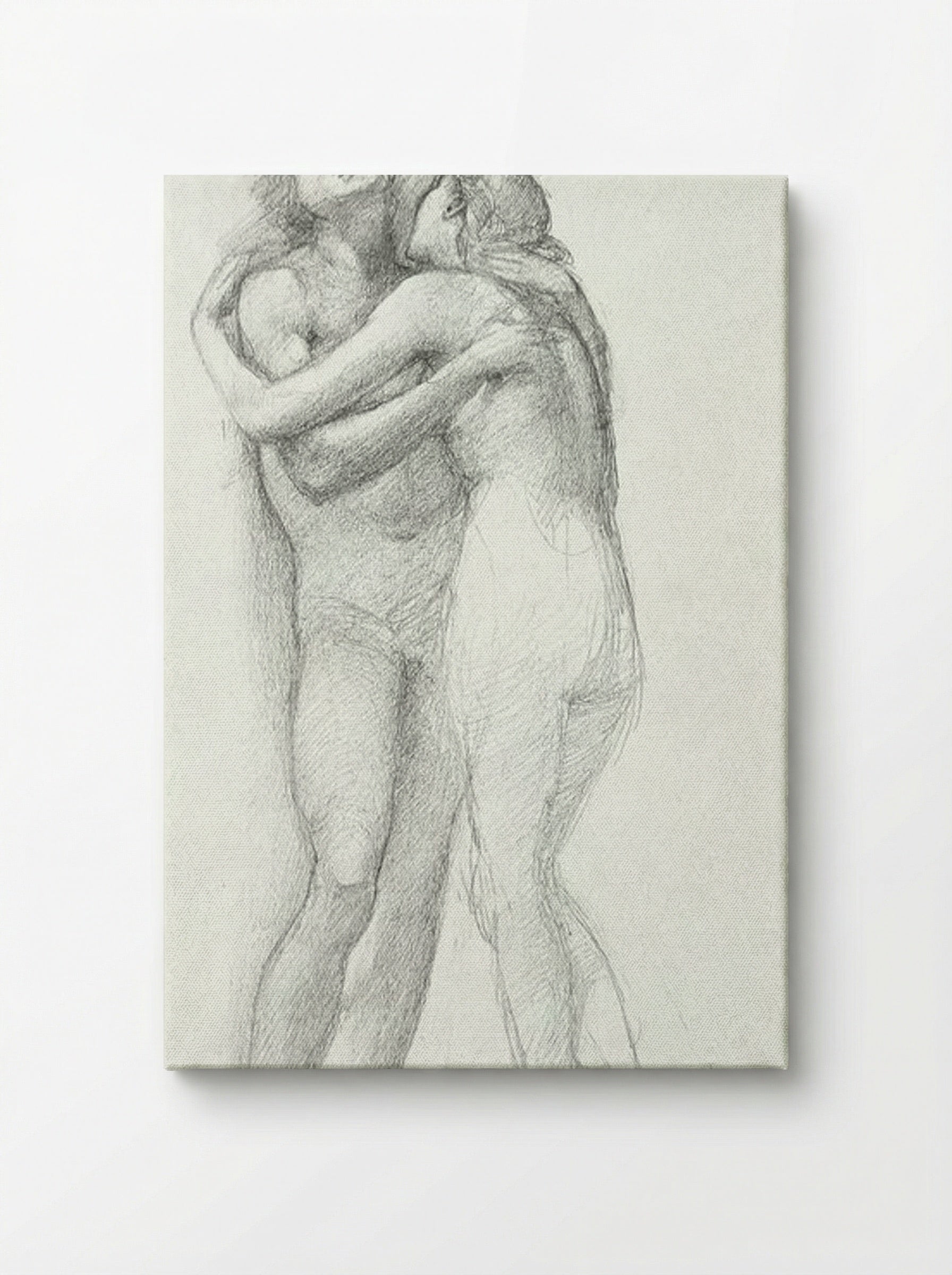 Two Nudes Embracing (Study) - Edward Burne-Jones - Canvas