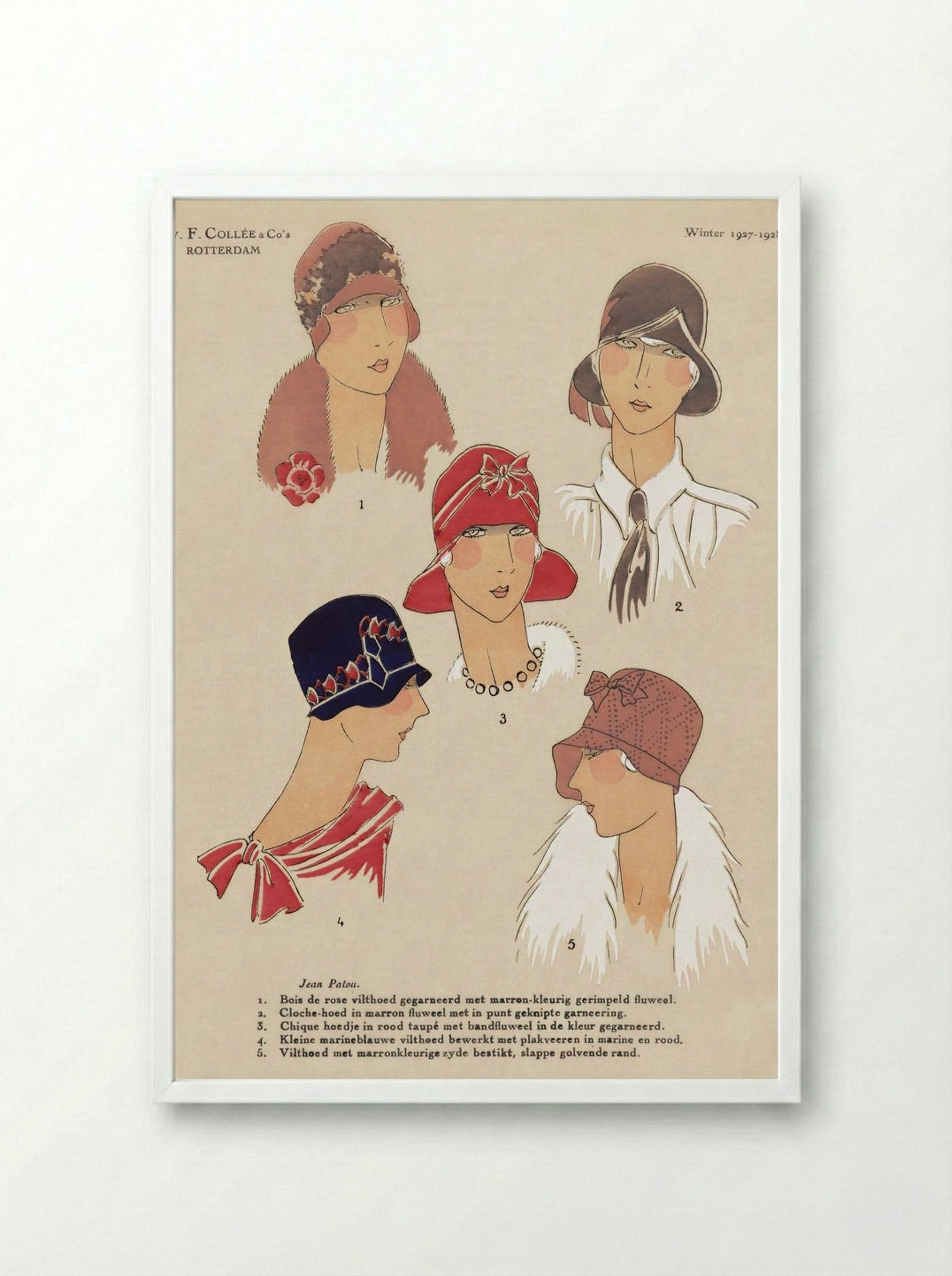 Art, Goût, Beauté - Winter 1927-1928 (Fashion Plate) - N.V.F. Collée & Co's - Framed Print White