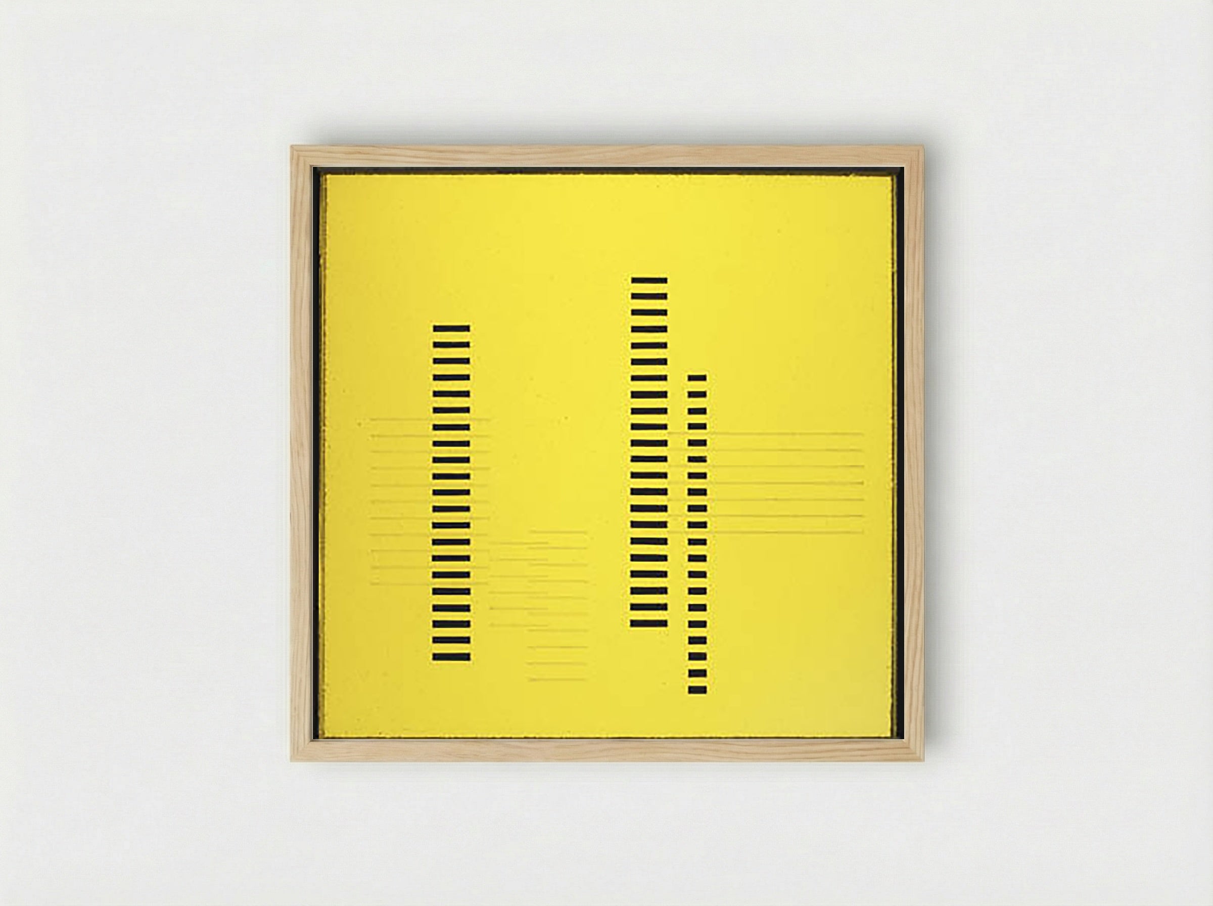 Skyscrapers on Transparent Yellow - Fine Art Print - Framed Print Wood