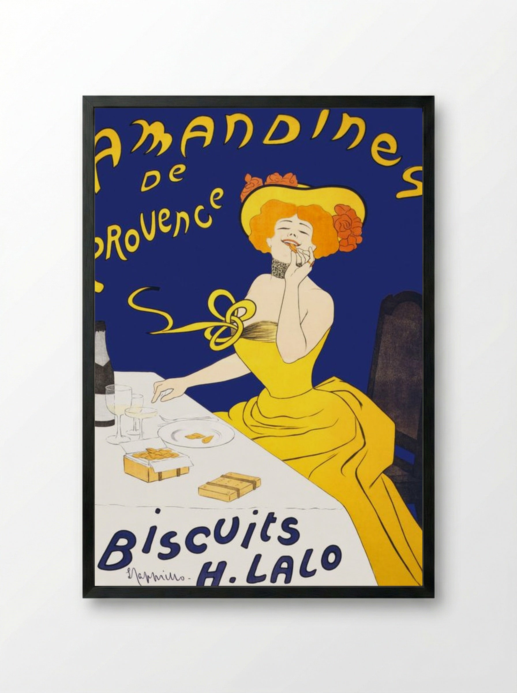 Amandines de Provence Biscuits H. Lalo - Leonetto Cappiello - Framed Print Black