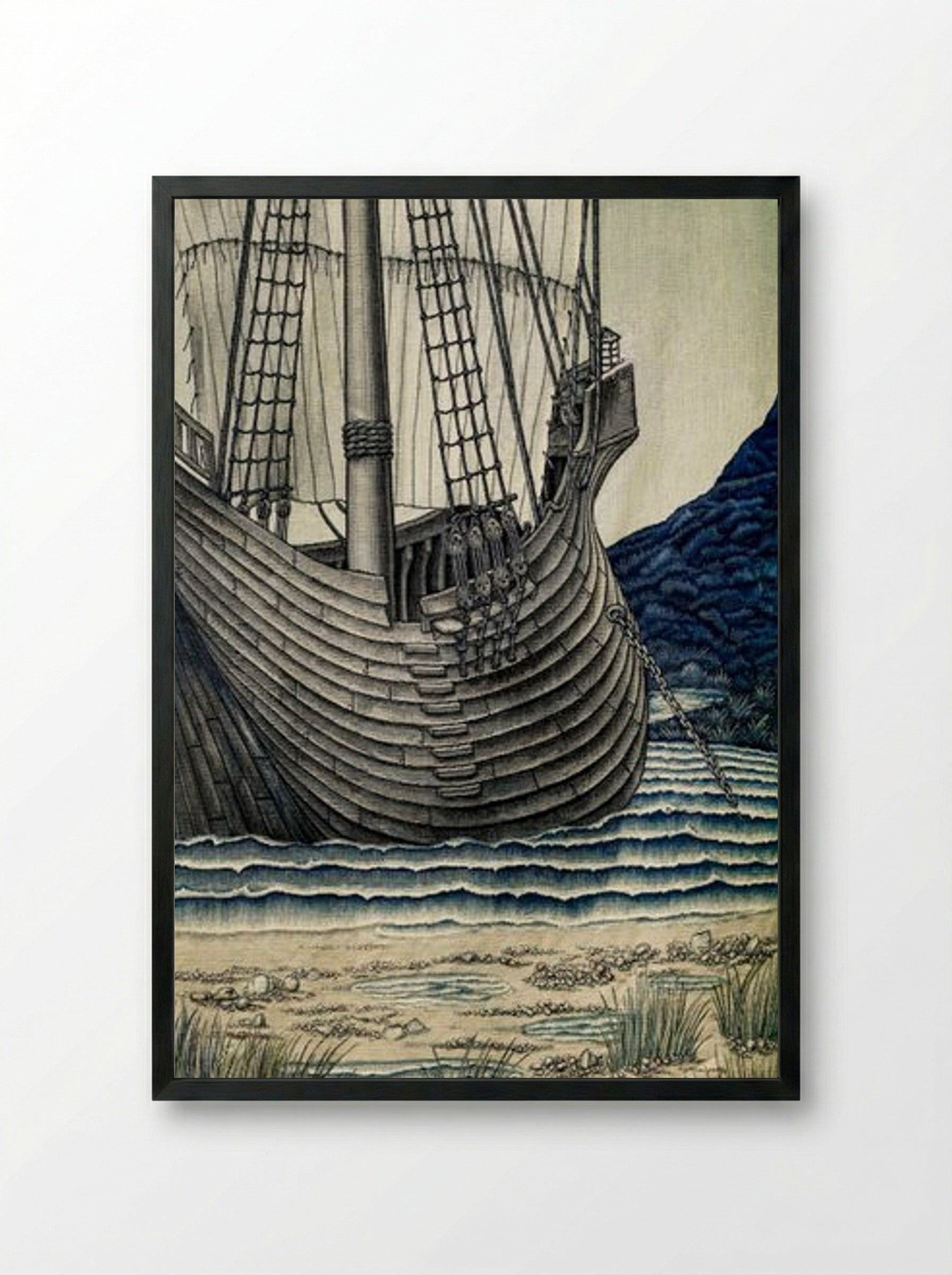 The Ship - William Morris - Framed Print Black