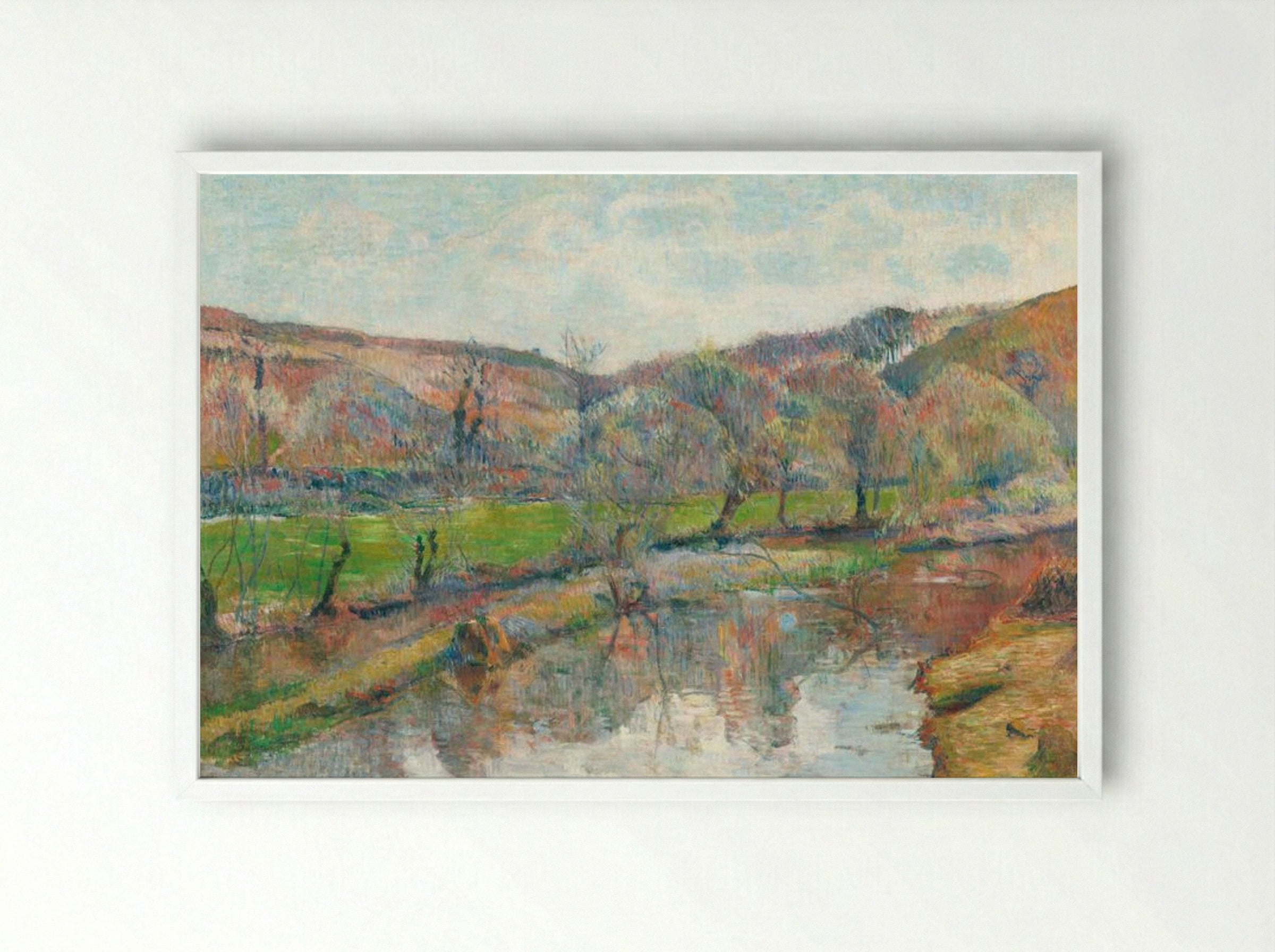 Brittany Landscape - Paul Gauguin - Framed Print White