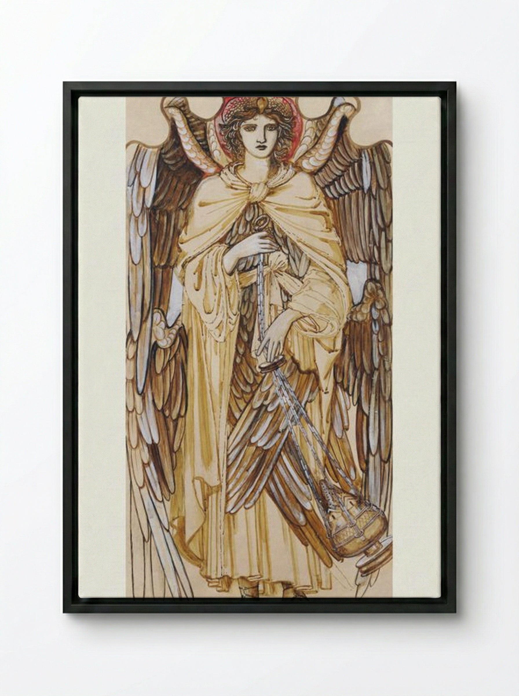 The Angels of the Hierarchy - Seraphim - Edward Burne-Jones - Framed Canvas Black
