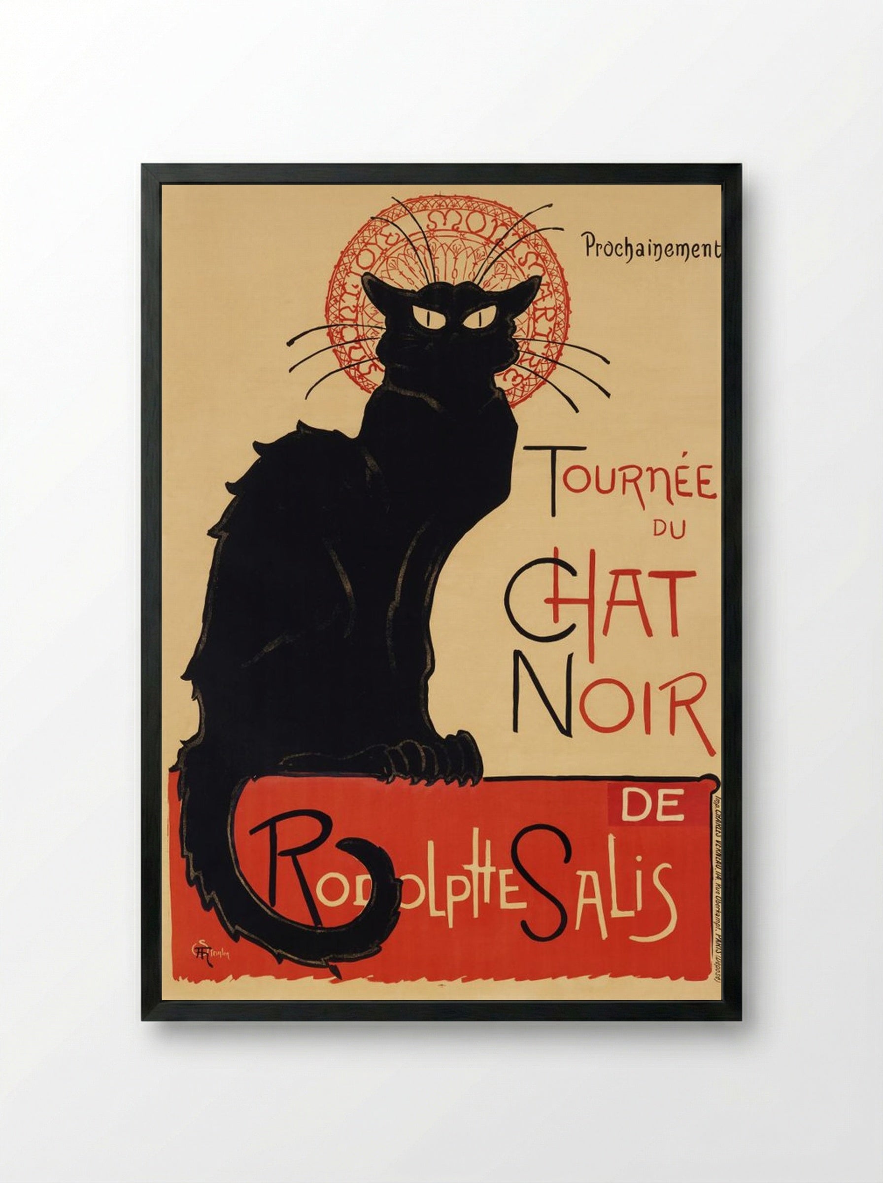 Tournée du Chat Noir - Théophile Alexandre Steinlen - Framed Print Black