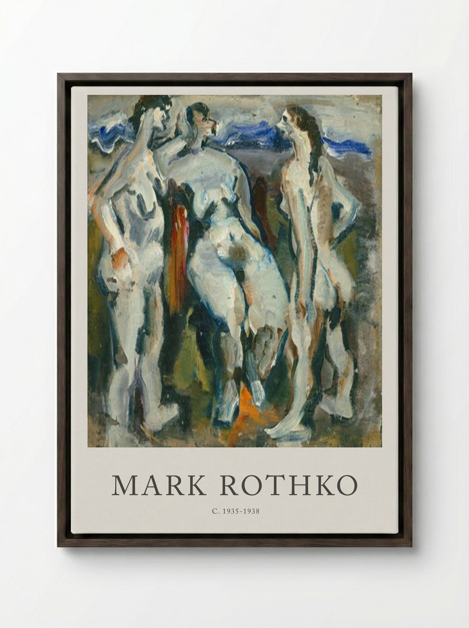 Untitled (Three Nudes) - Mark Rothko - Framed Canvas Dark Wood