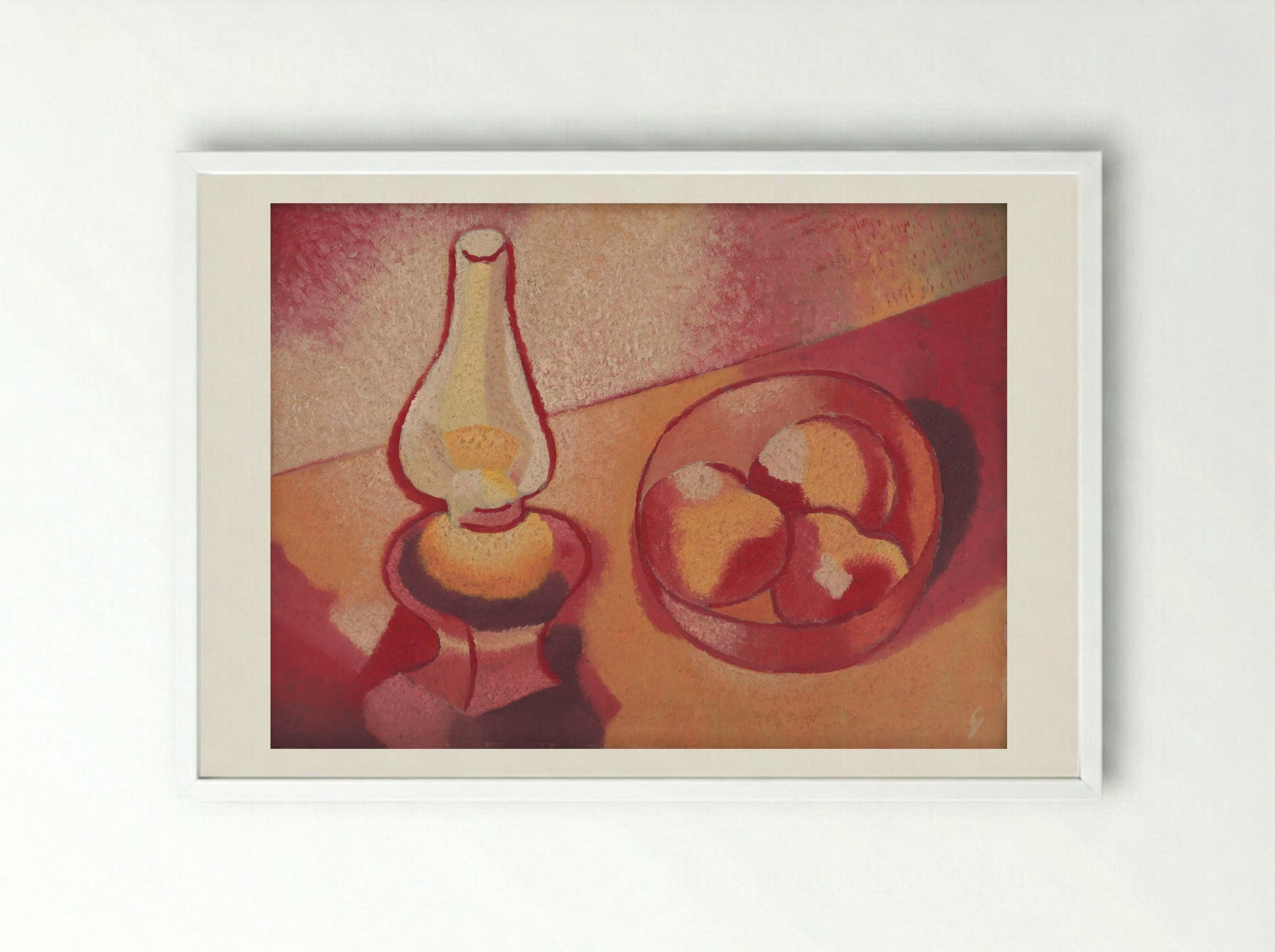 Still Life with a Lamp - Mikuláš Galanda - Framed Print White