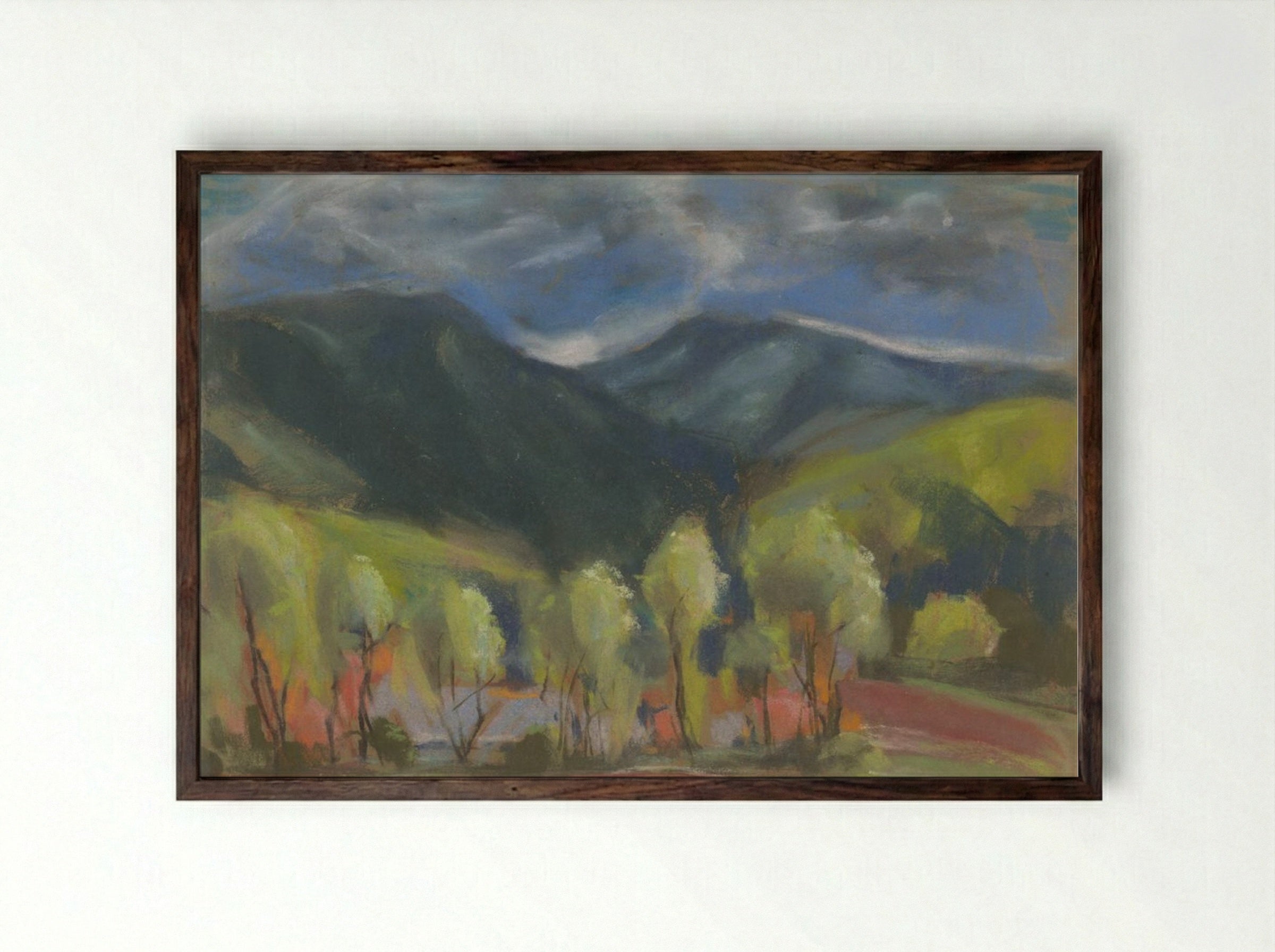 Spring Landscape - Zolo Palugyay - Framed Print Dark Wood