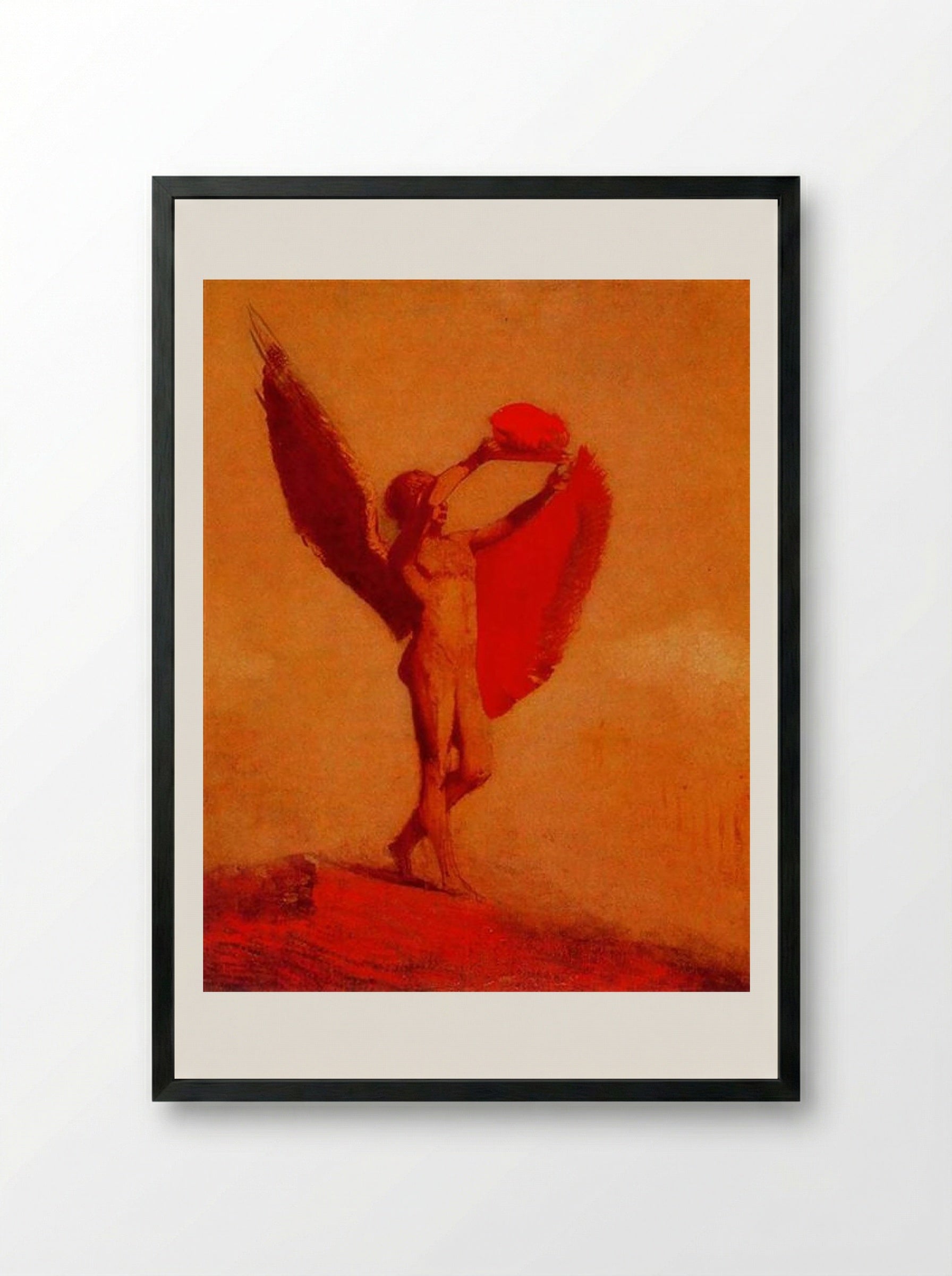 Icarus - Odilon Redon - Framed Print Black