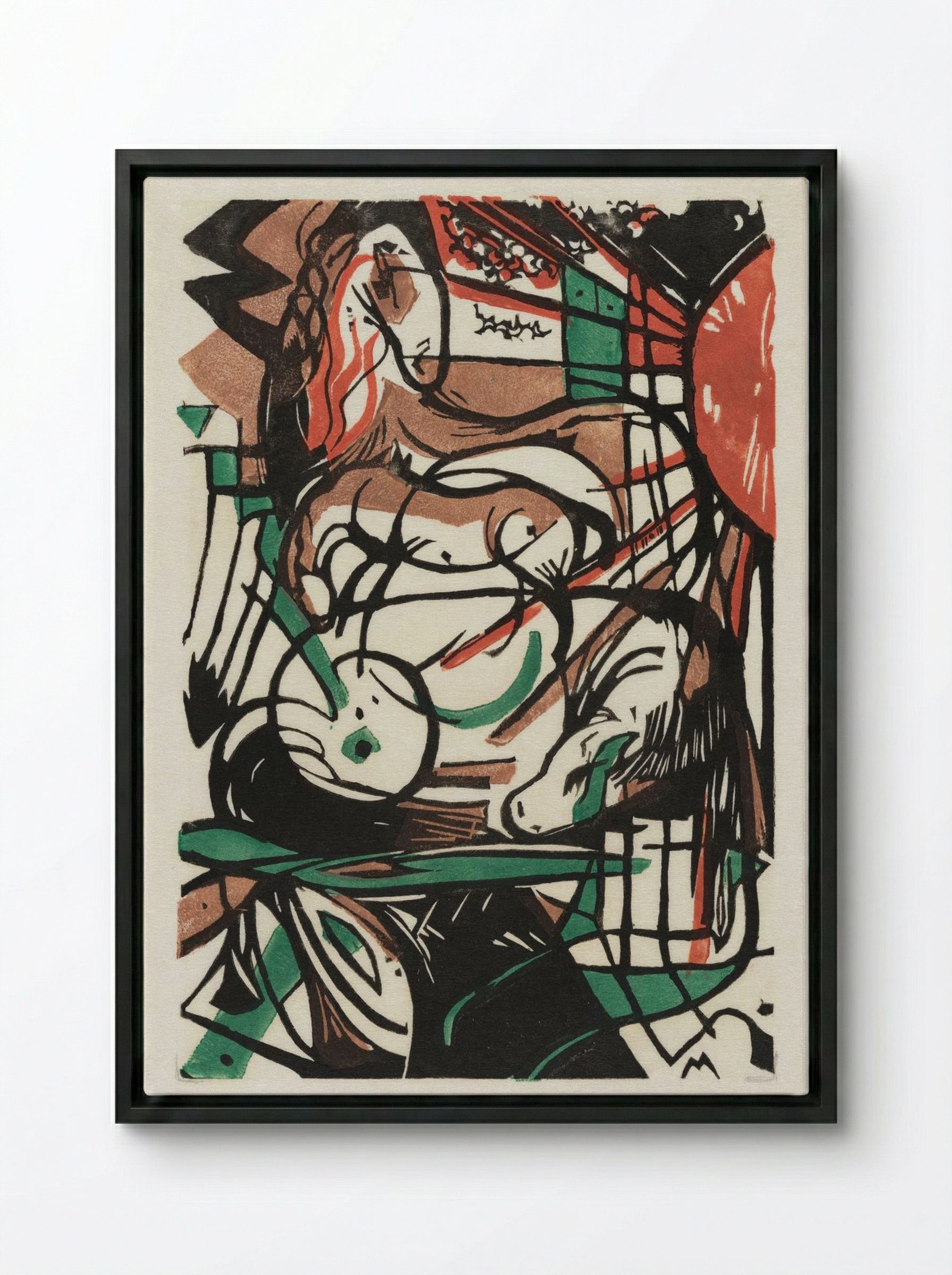 The Birth of Horses - Franz Marc - Framed Canvas Black