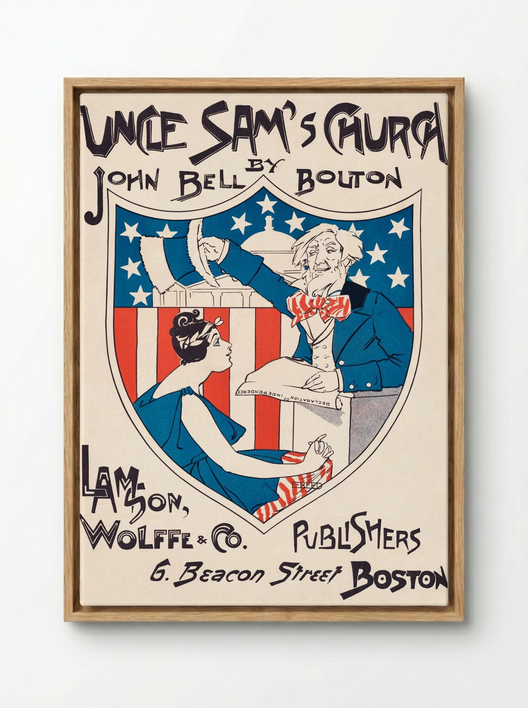 Uncle Sam's Church - Ethel Reed - Framed Canvas Wood