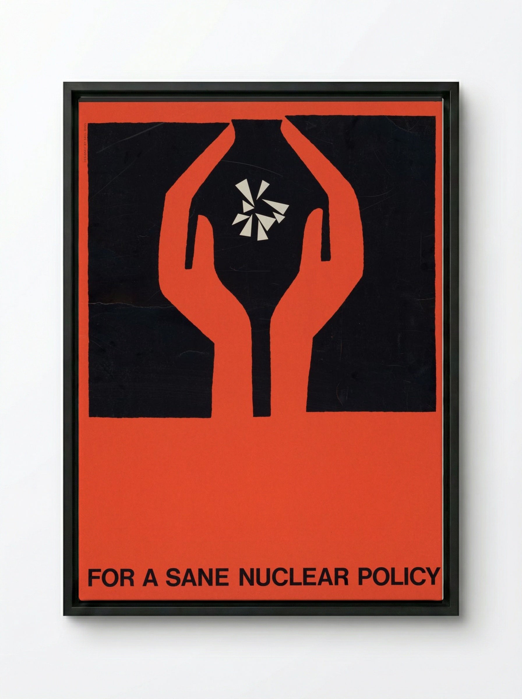 For a Sane Nuclear Policy - Saul Bass - Framed Canvas Black