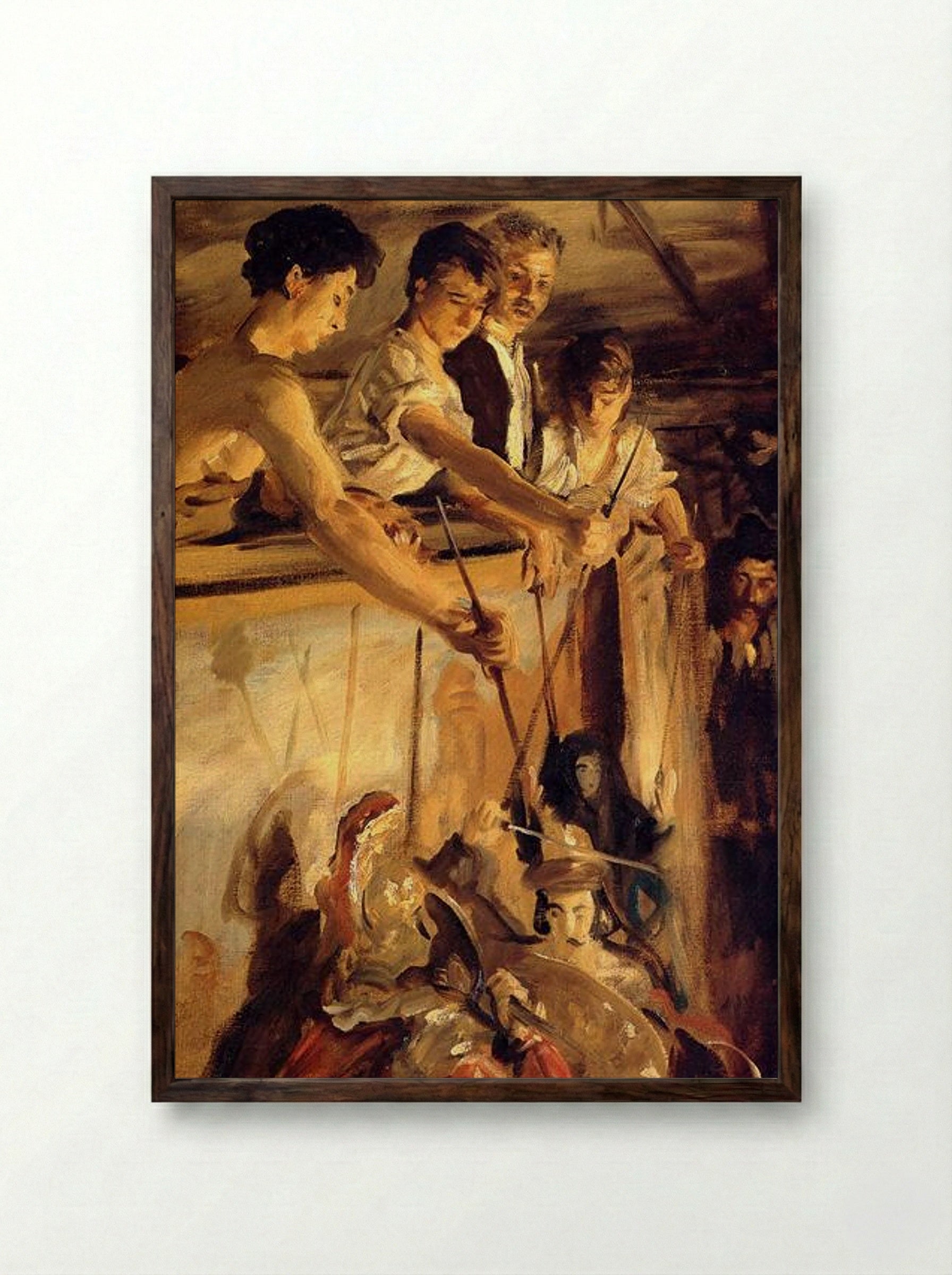 Marionettes - John Singer Sargent - Framed Print Dark Wood