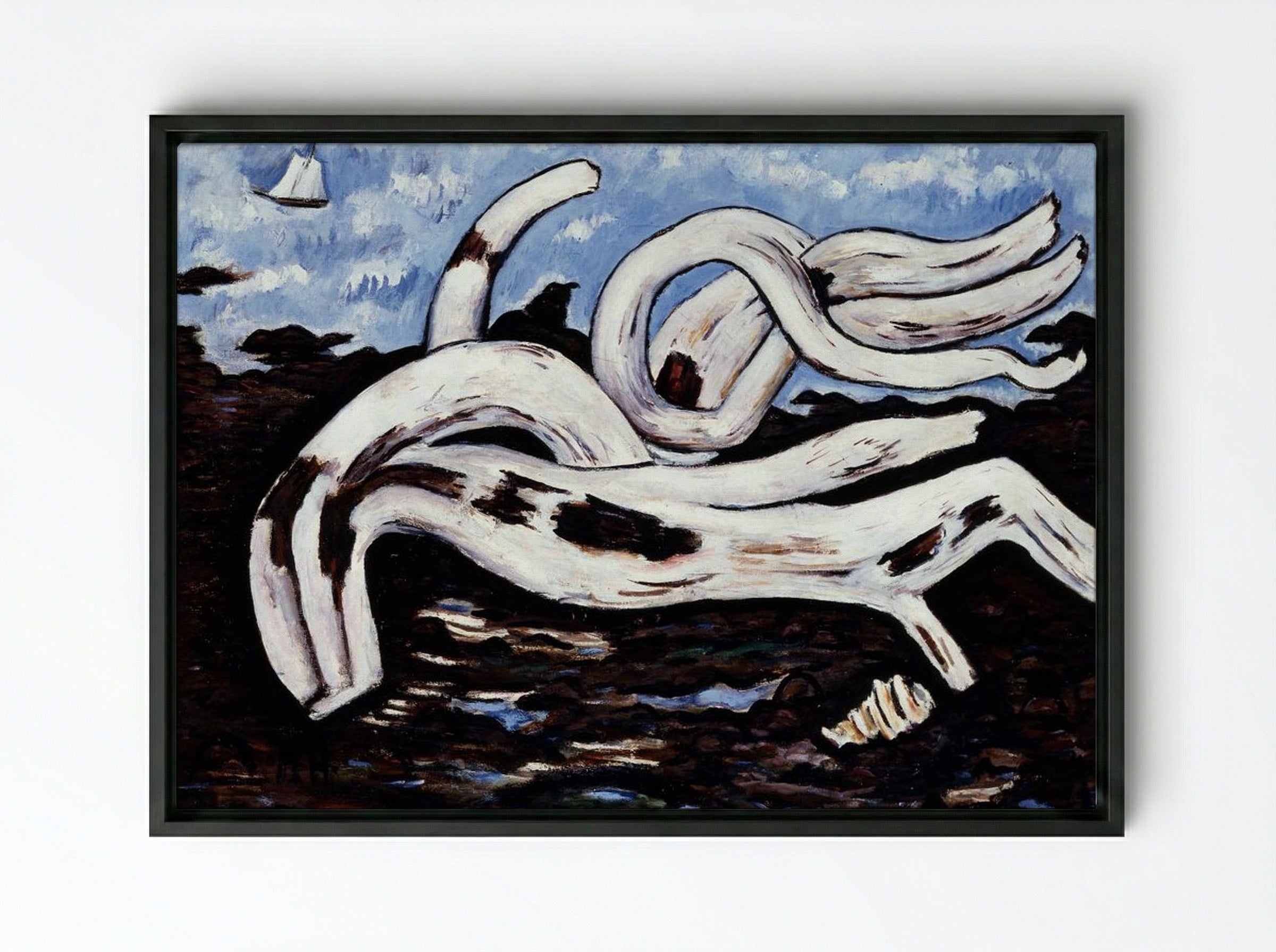 Driftwood on the Bagaduce - Marsden Hartley - Framed Canvas Black