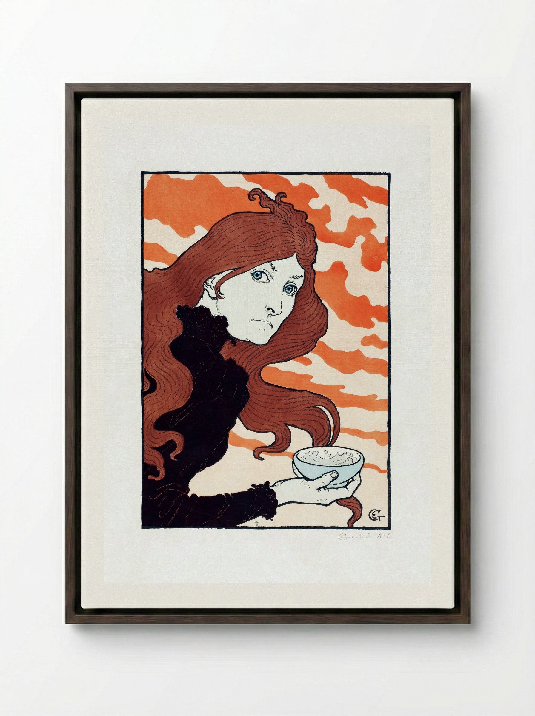 Vitrioleuse (The Acid Thrower) - Eugène Grasset - Framed Canvas Dark Wood
