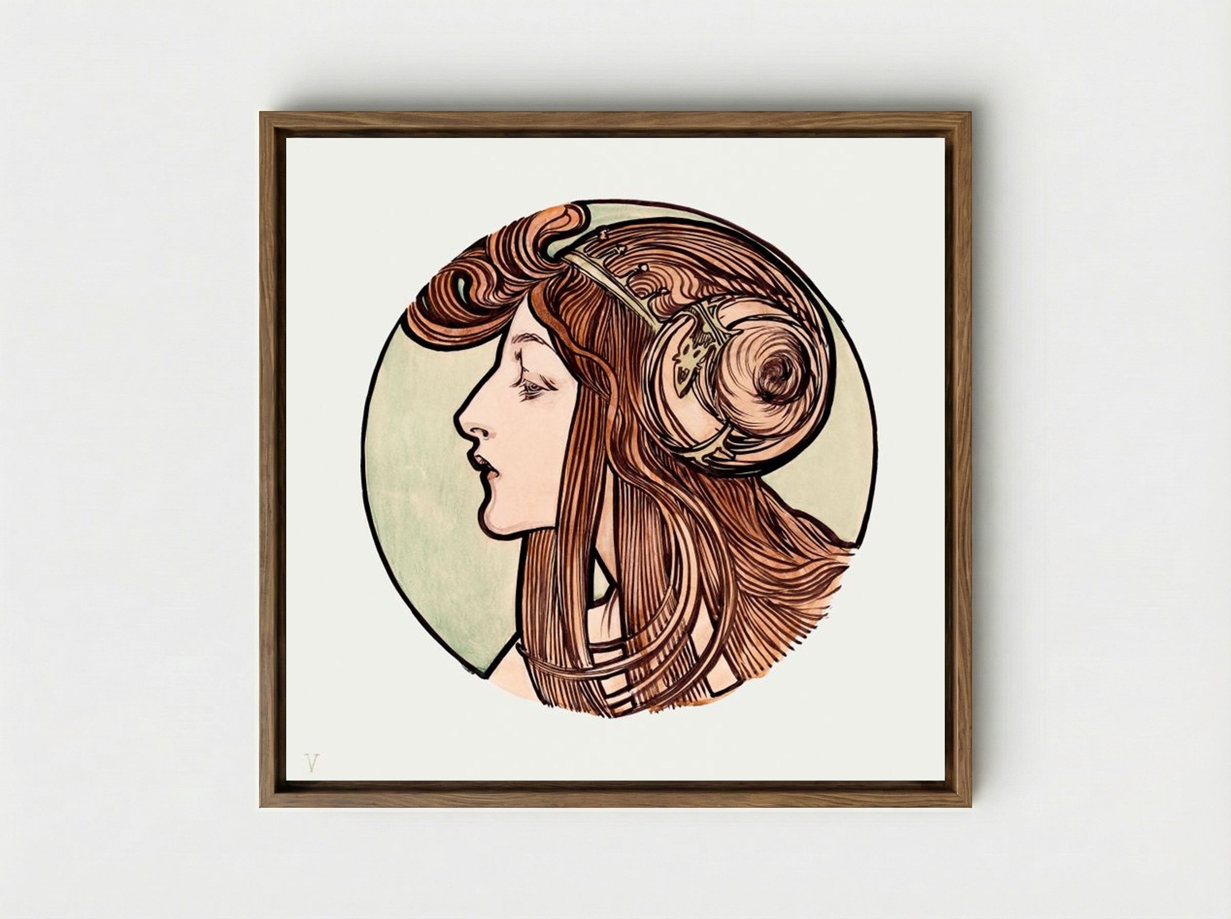 Stained Glass Window Design for Fouquet Boutique - Alphonse Mucha - Framed Canvas Wood