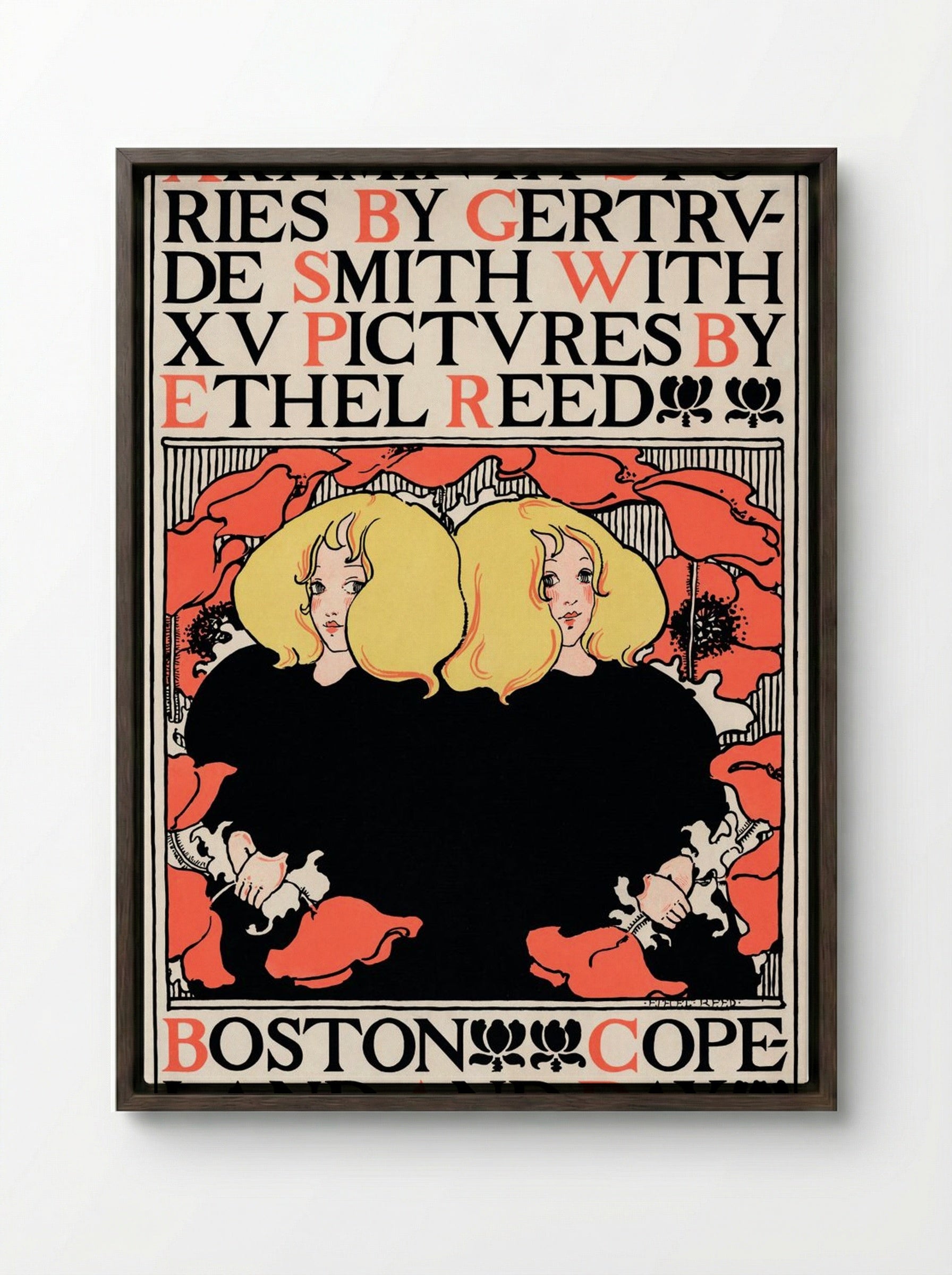 Arabella and Araminta Stories - Ethel Reed - Framed Canvas Dark Wood