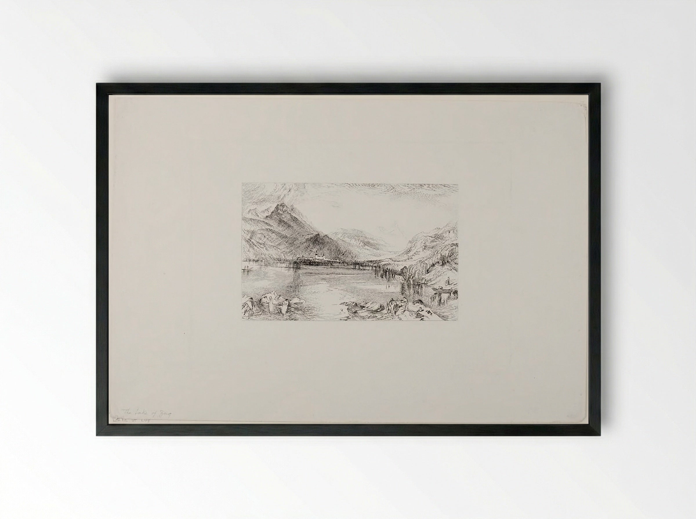 Lake of Zug - John Ruskin - Framed Print Black