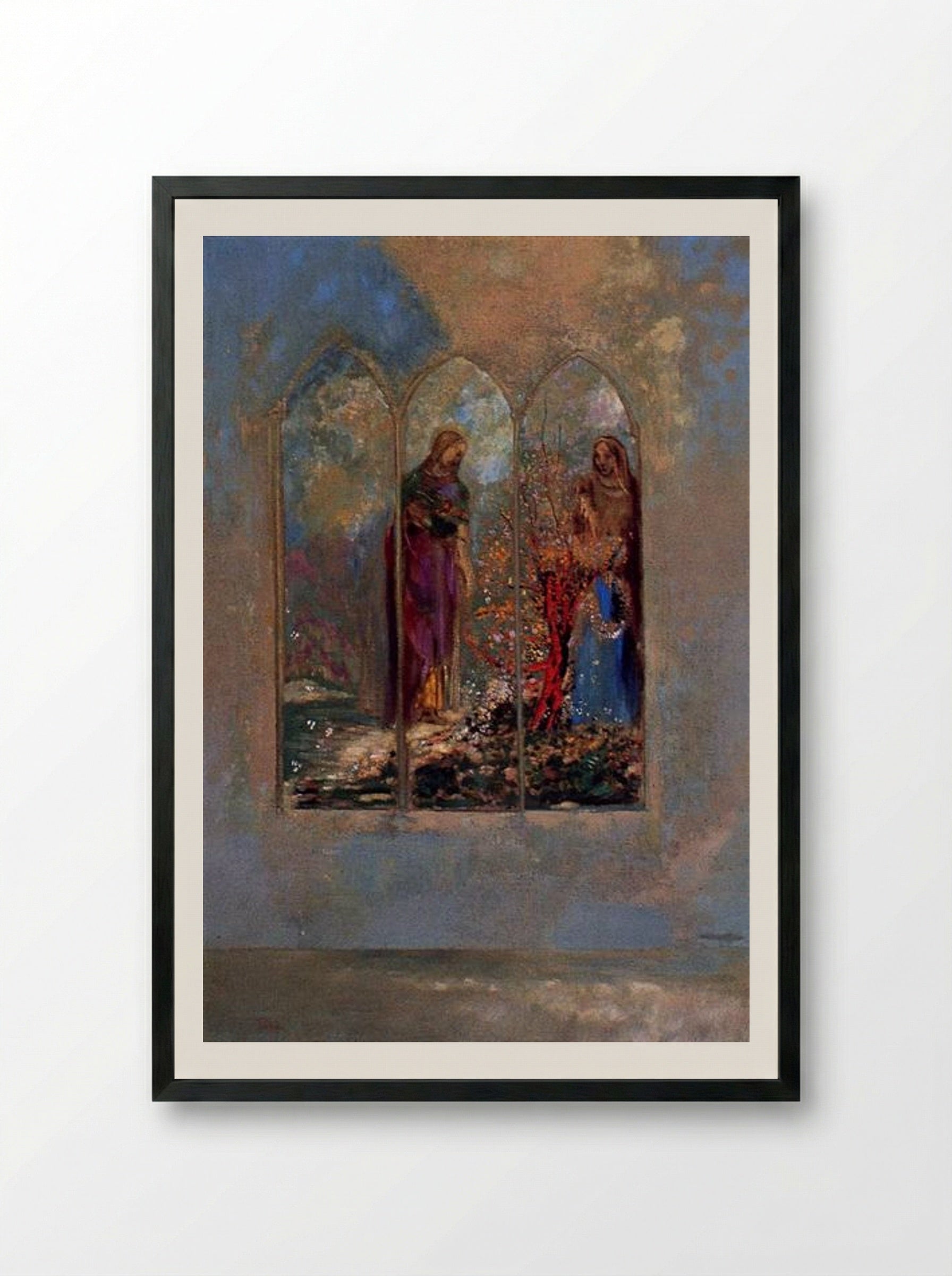 The Window - Odilon Redon - Framed Print Black