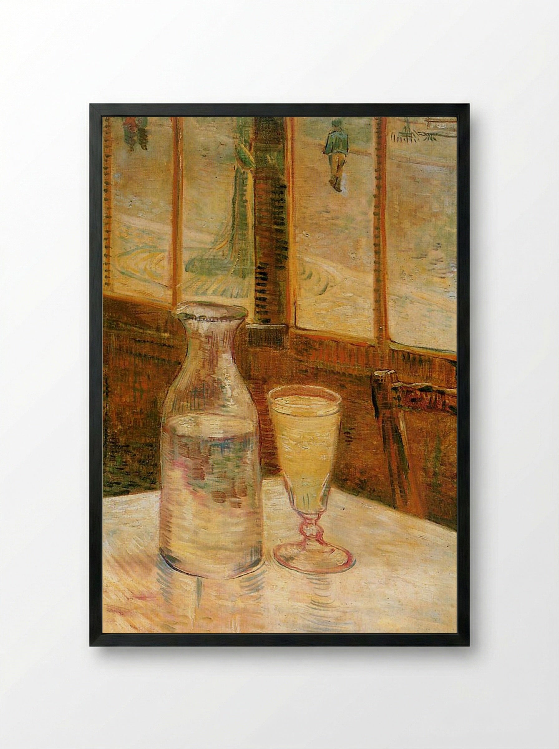 Glass of Absinthe and a Carafe - Vincent van Gogh - Framed Print Black