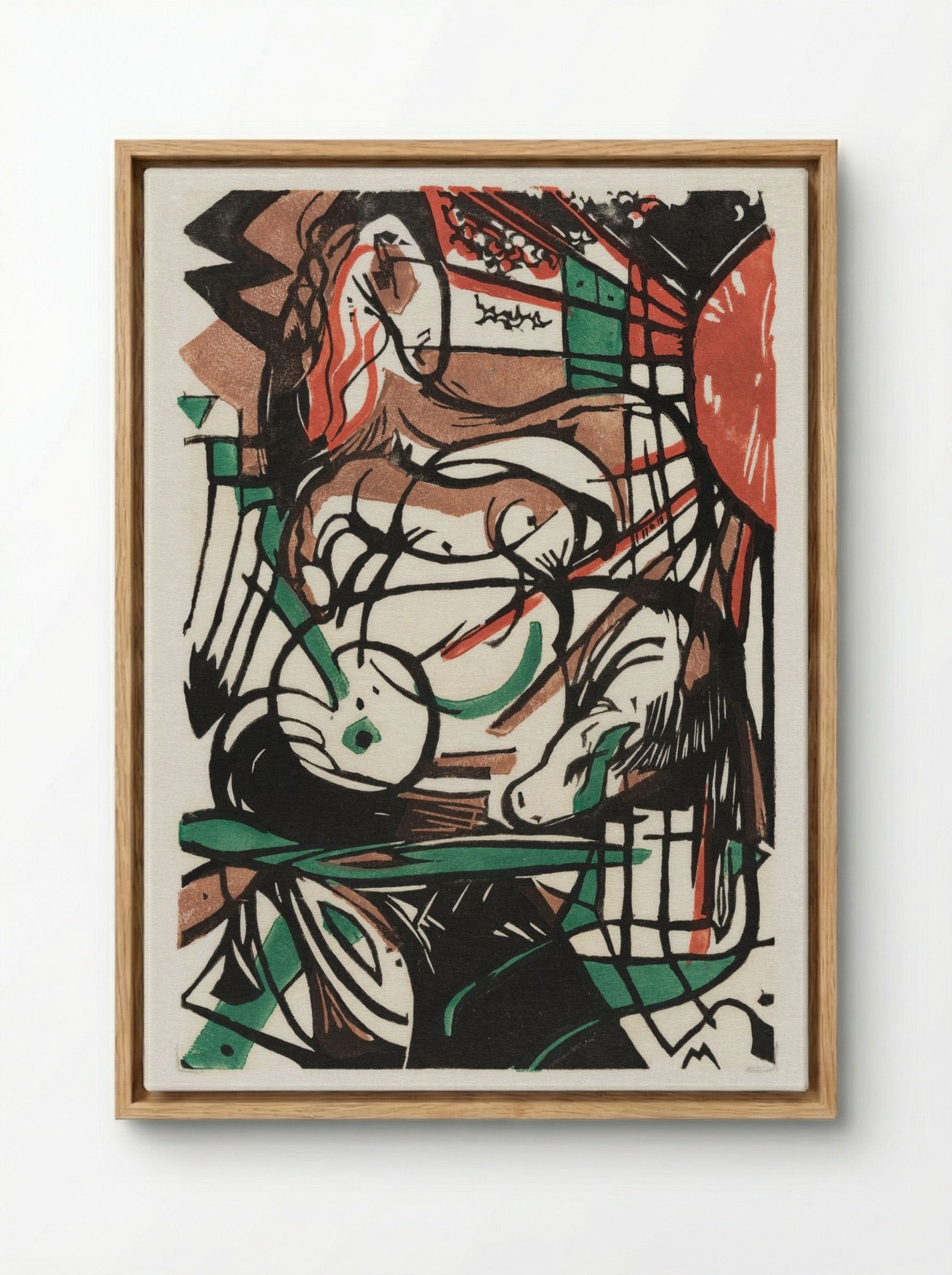 The Birth of Horses - Franz Marc - Framed Canvas Wood