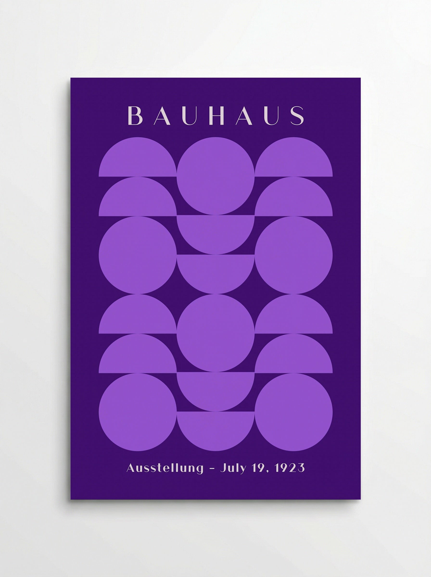 Bauhaus Symmetry in Violet - Geometric Poster - Poster