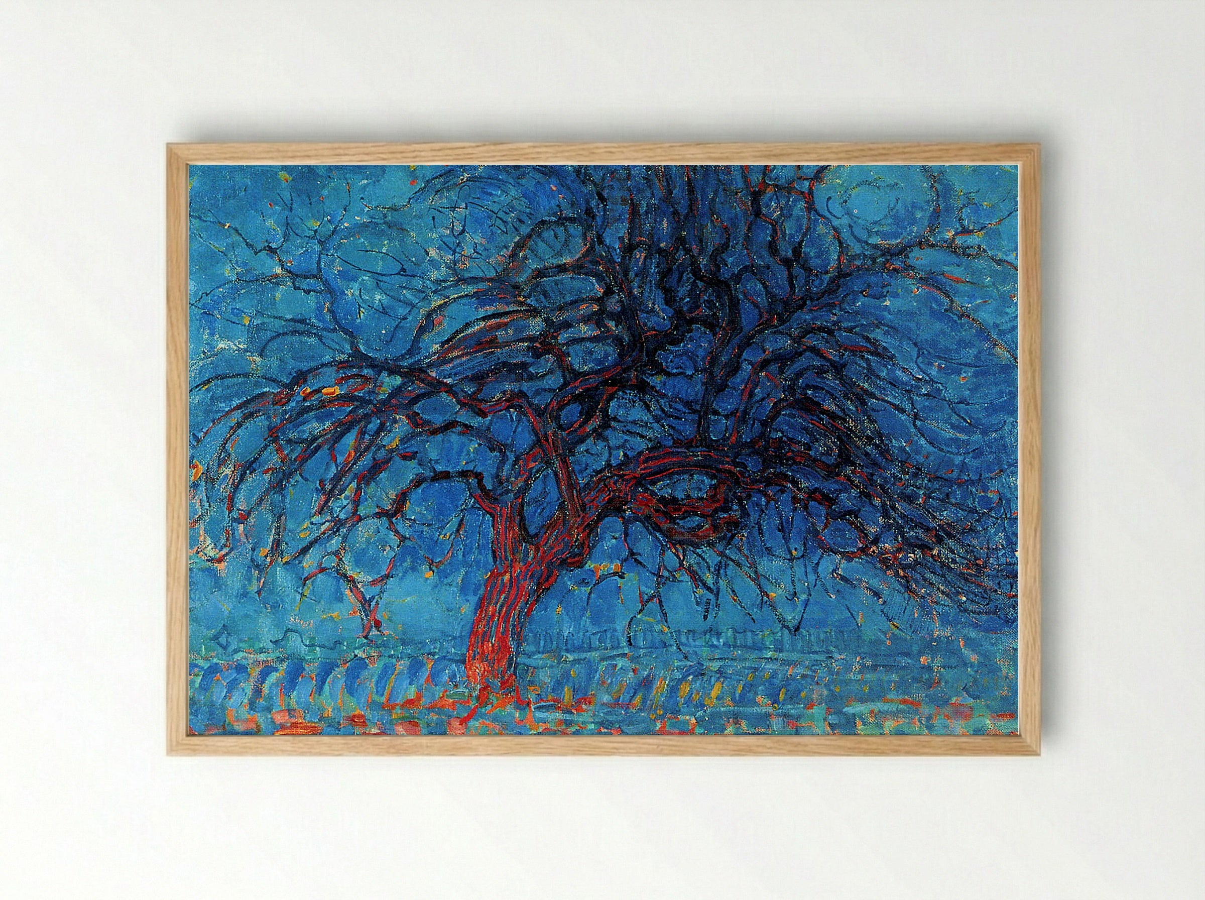 Avond (Evening): The Red Tree - Piet Mondrian - Framed Print Wood