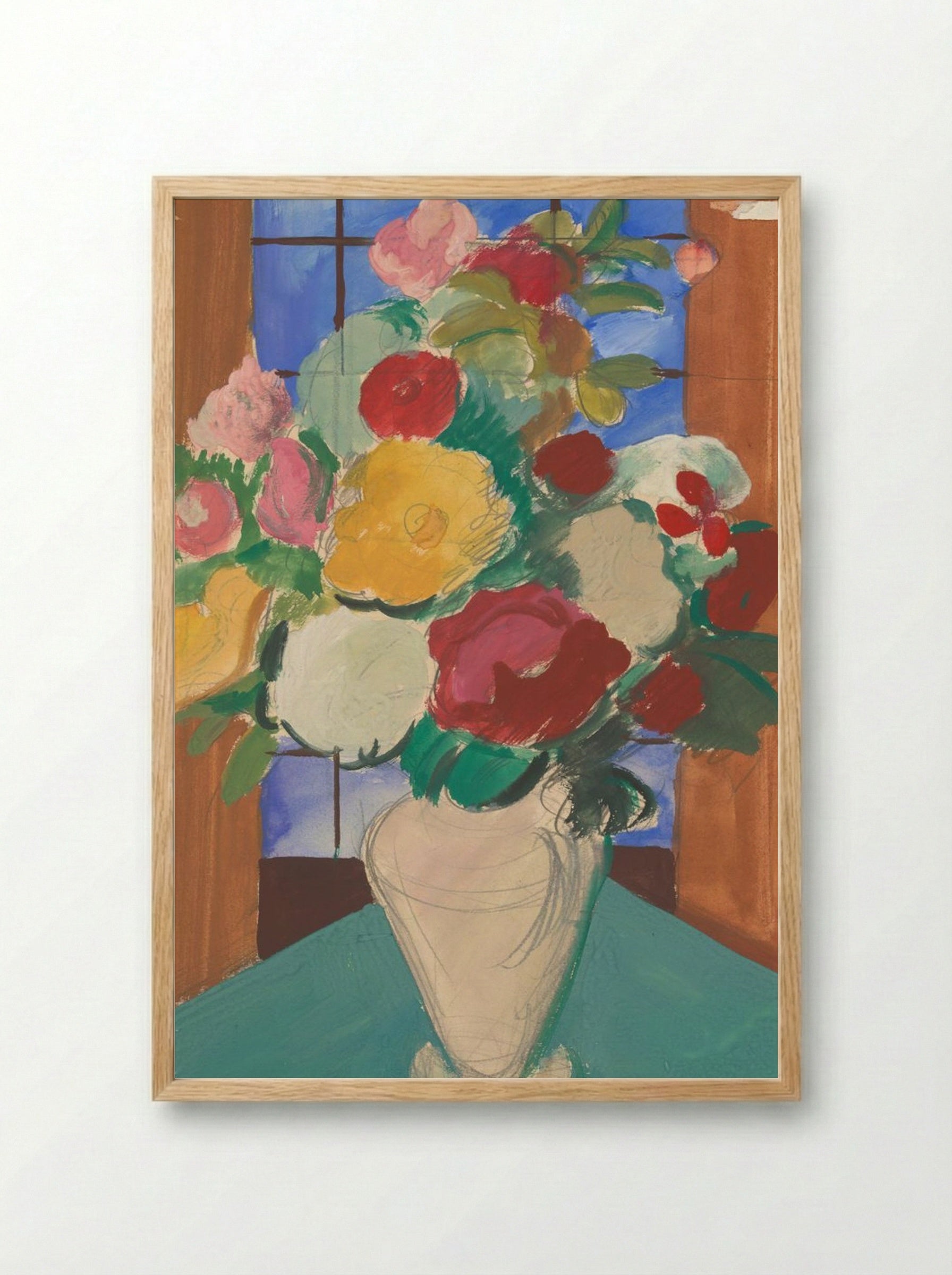 Study for 'Spanish Motif: Flowery Still Life on the Back' - Cyprián Majerník - Framed Print Wood