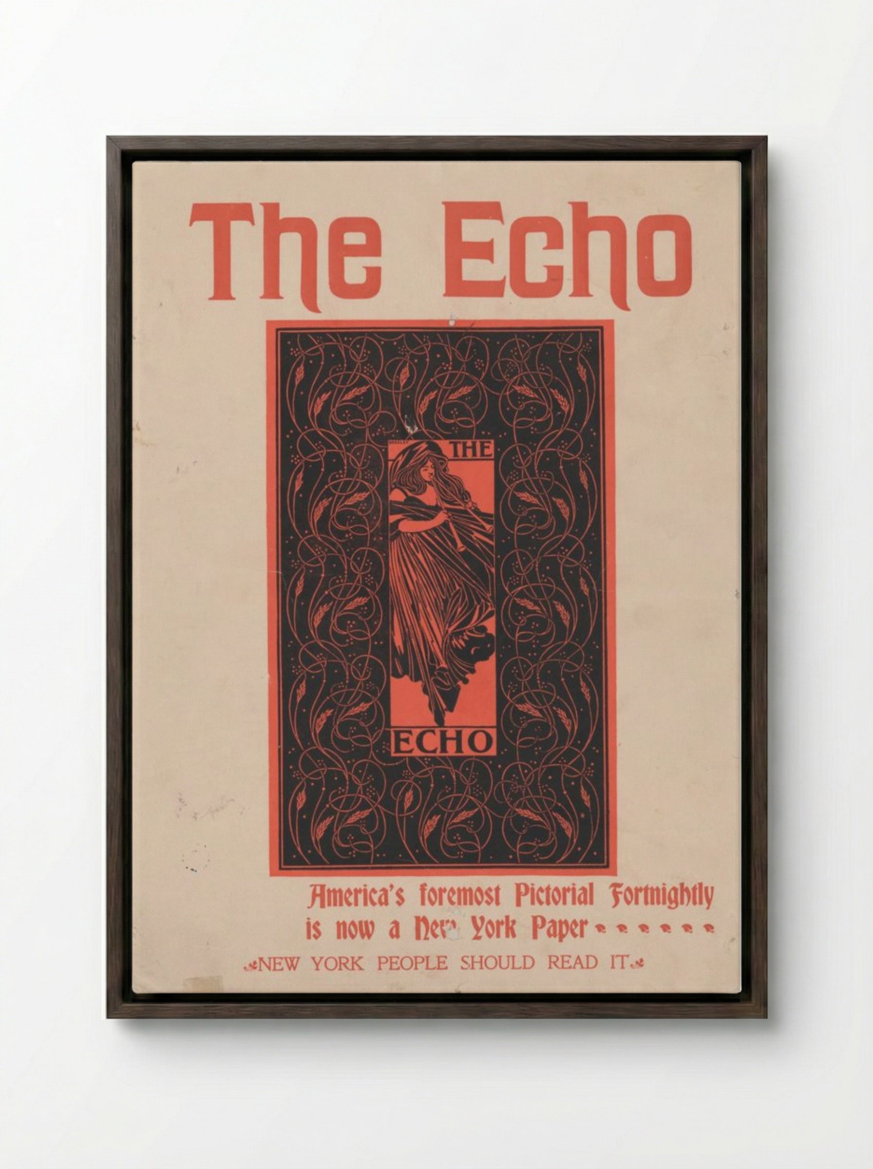 The Echo - America's Foremost Pictorial Fortnightly - Will H. Bradley - Framed Canvas Dark Wood