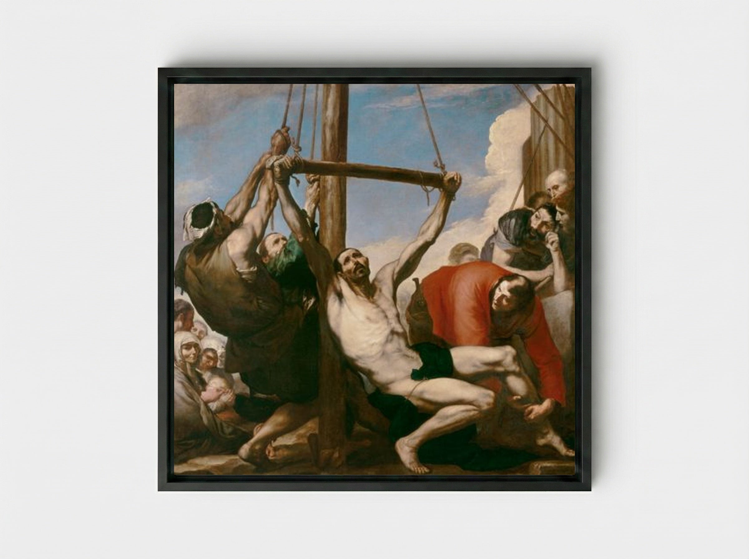 The Martyrdom of Saint Philip - Jusepe de Ribera - Framed Canvas Black