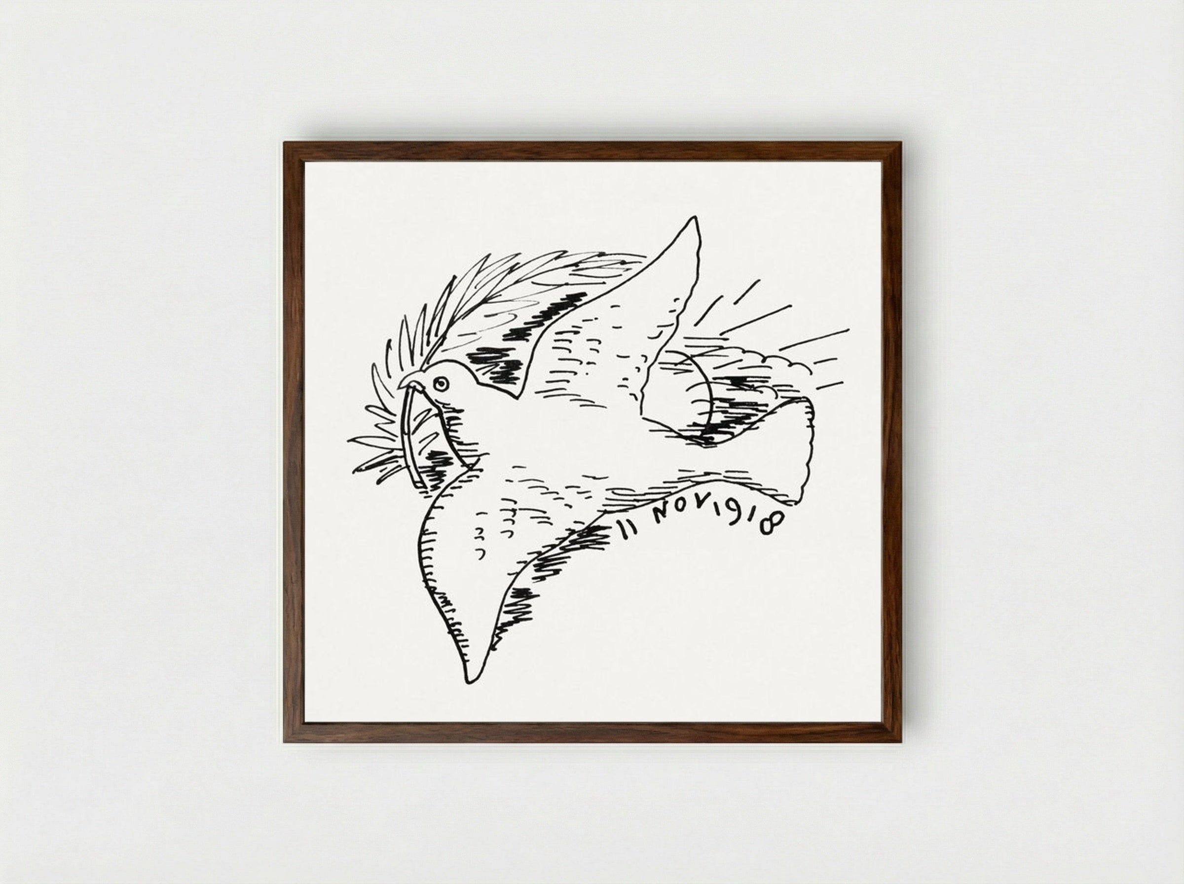 Peace Dove - Leo Gestel - Framed Print Dark Wood