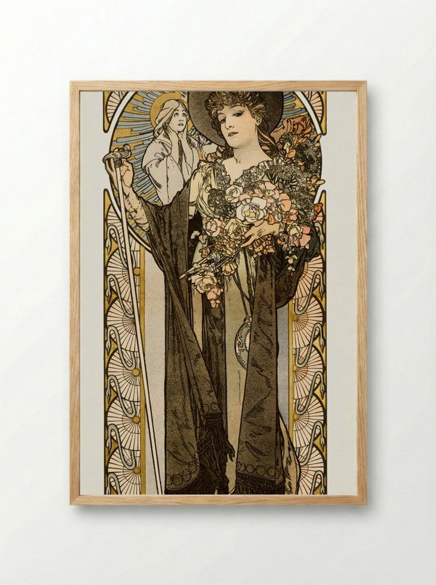 La Tosca (Sarah Bernhardt) - Alphonse Mucha - Framed Print Wood