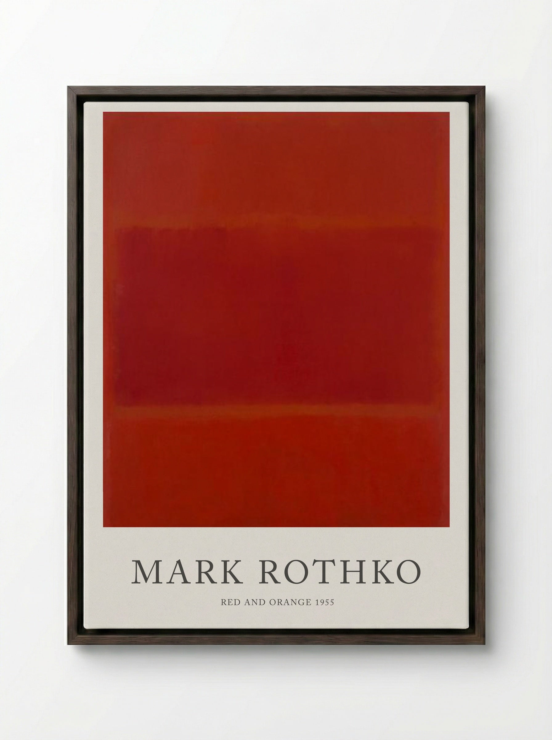 Red and Orange - Mark Rothko - Framed Canvas Dark Wood
