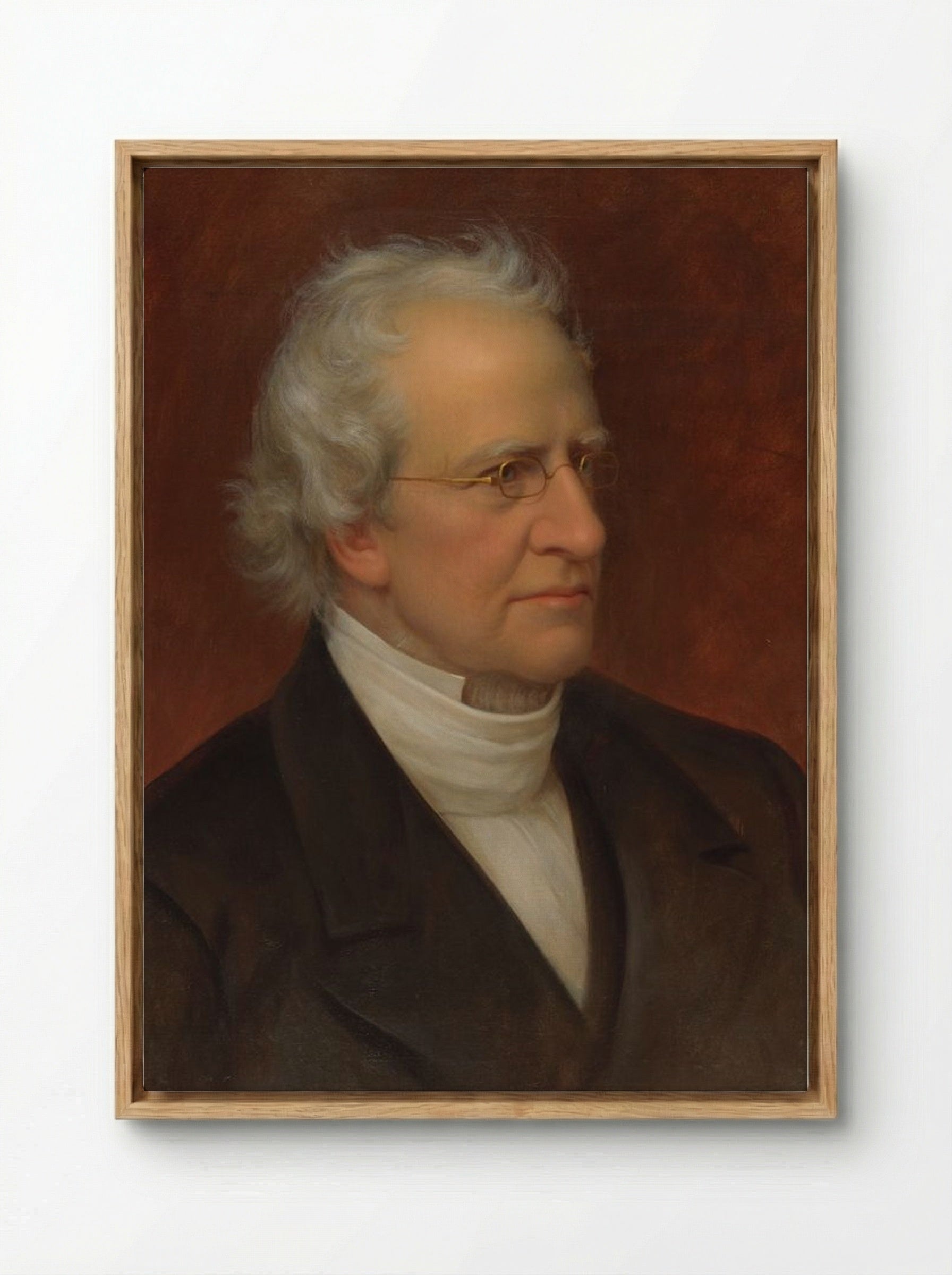 Portrait of the cleric Charles Hodge - John Neagle - Framed Canvas Wood