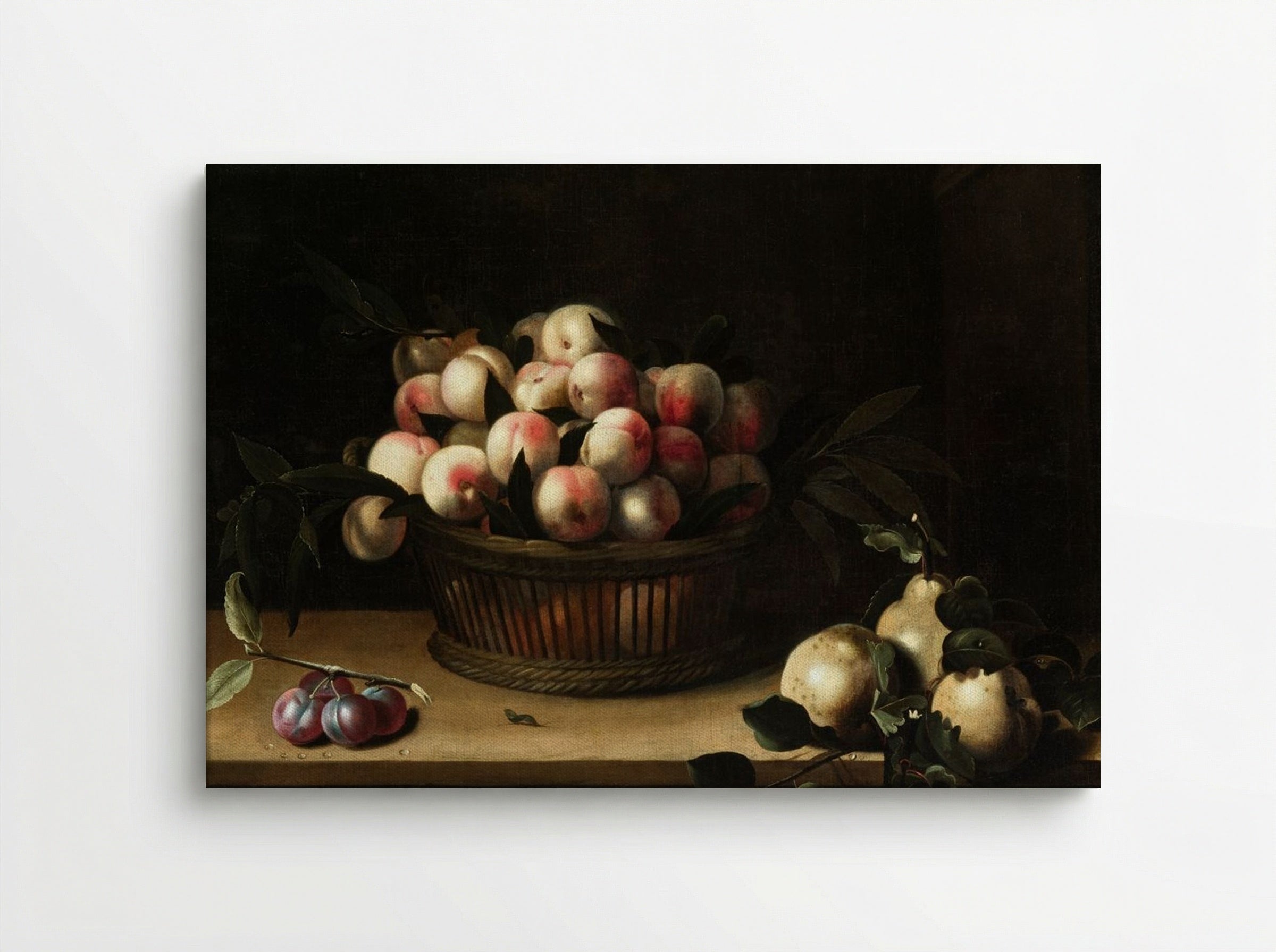 Basket of Peaches with Quinces and Plums - Louise Moillon - Canvas