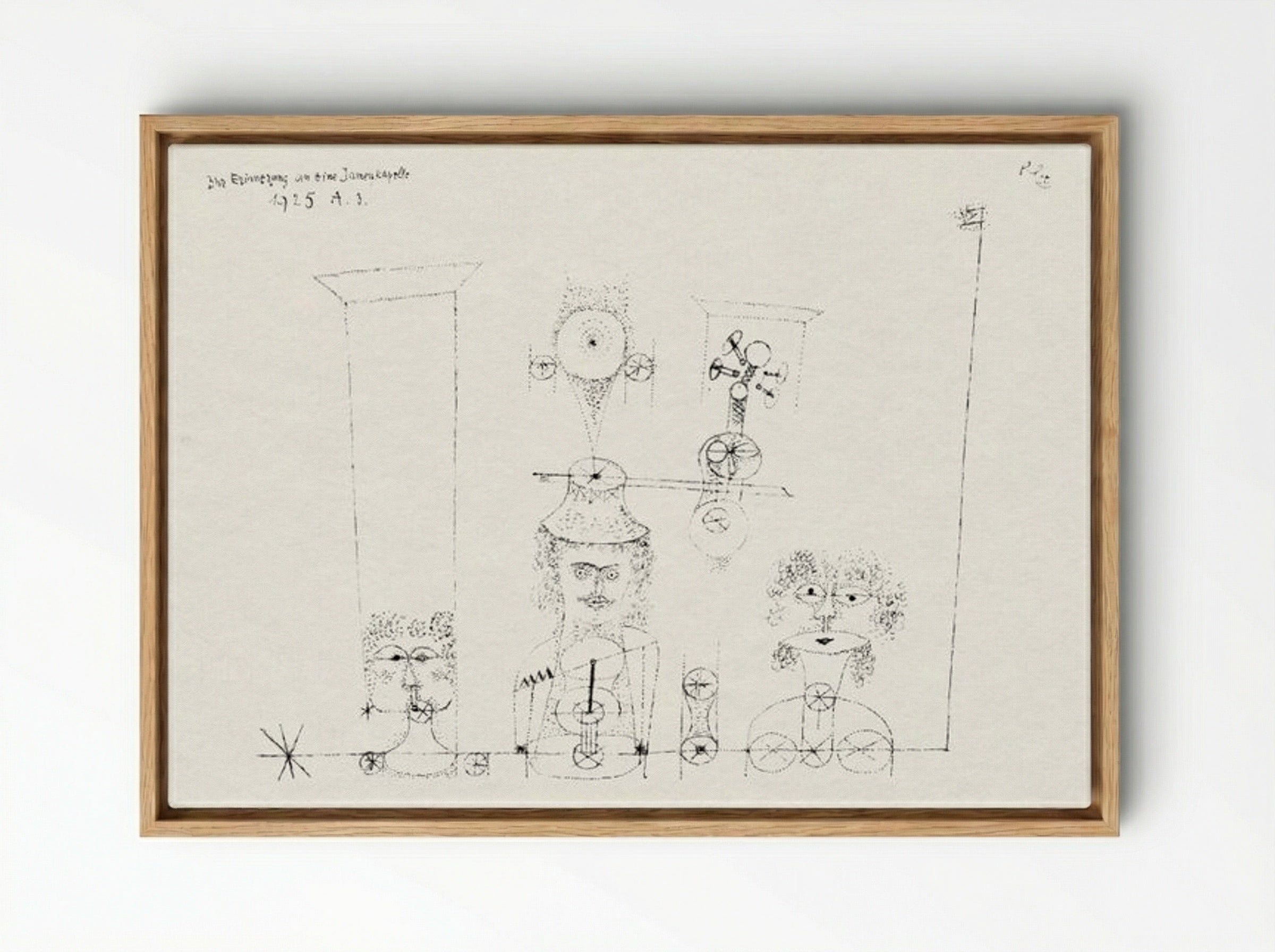 In Memory of an All-Girl Band - Paul Klee - Framed Canvas Wood