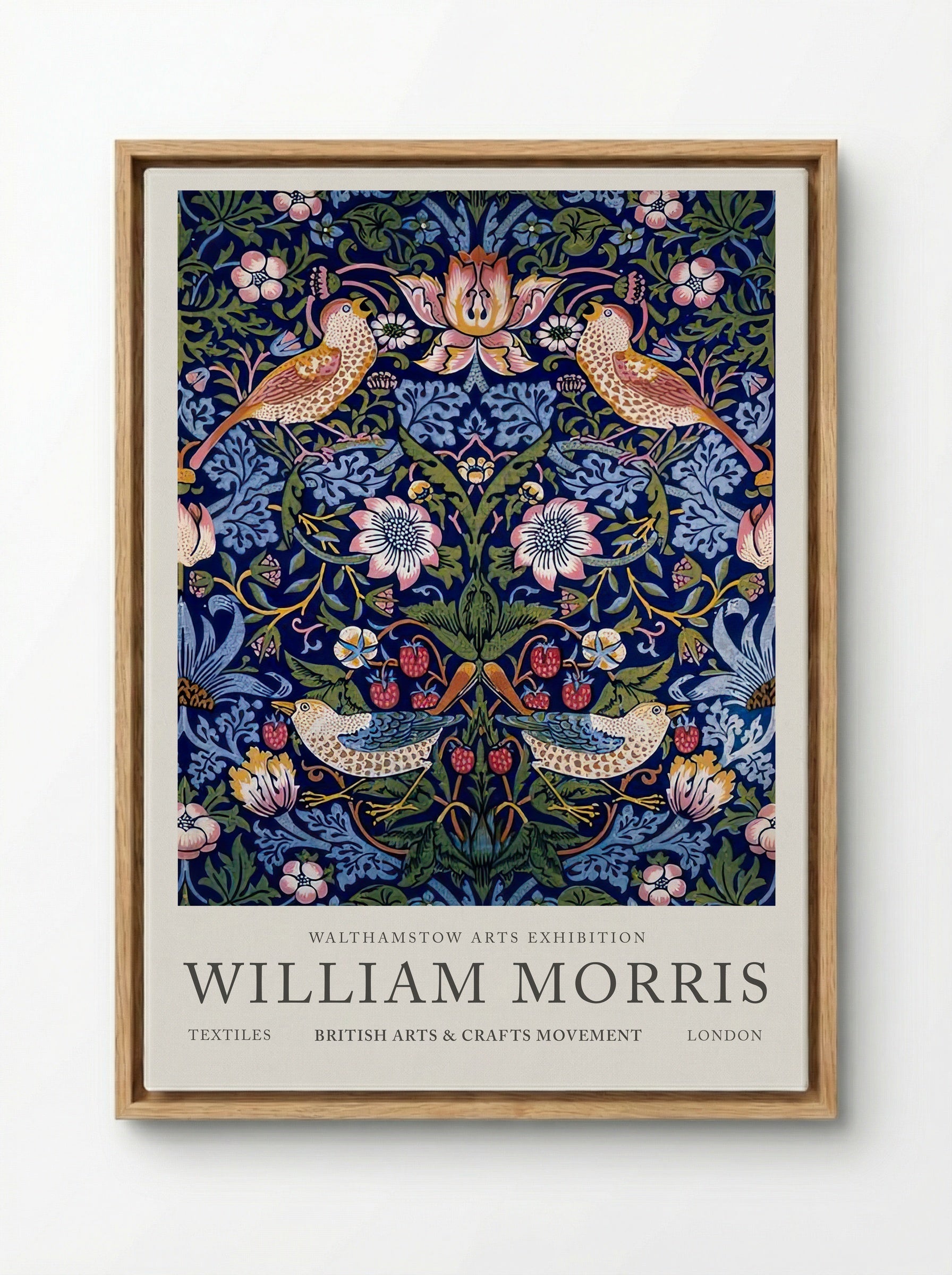 Strawberry Thief - William Morris - Framed Canvas Wood