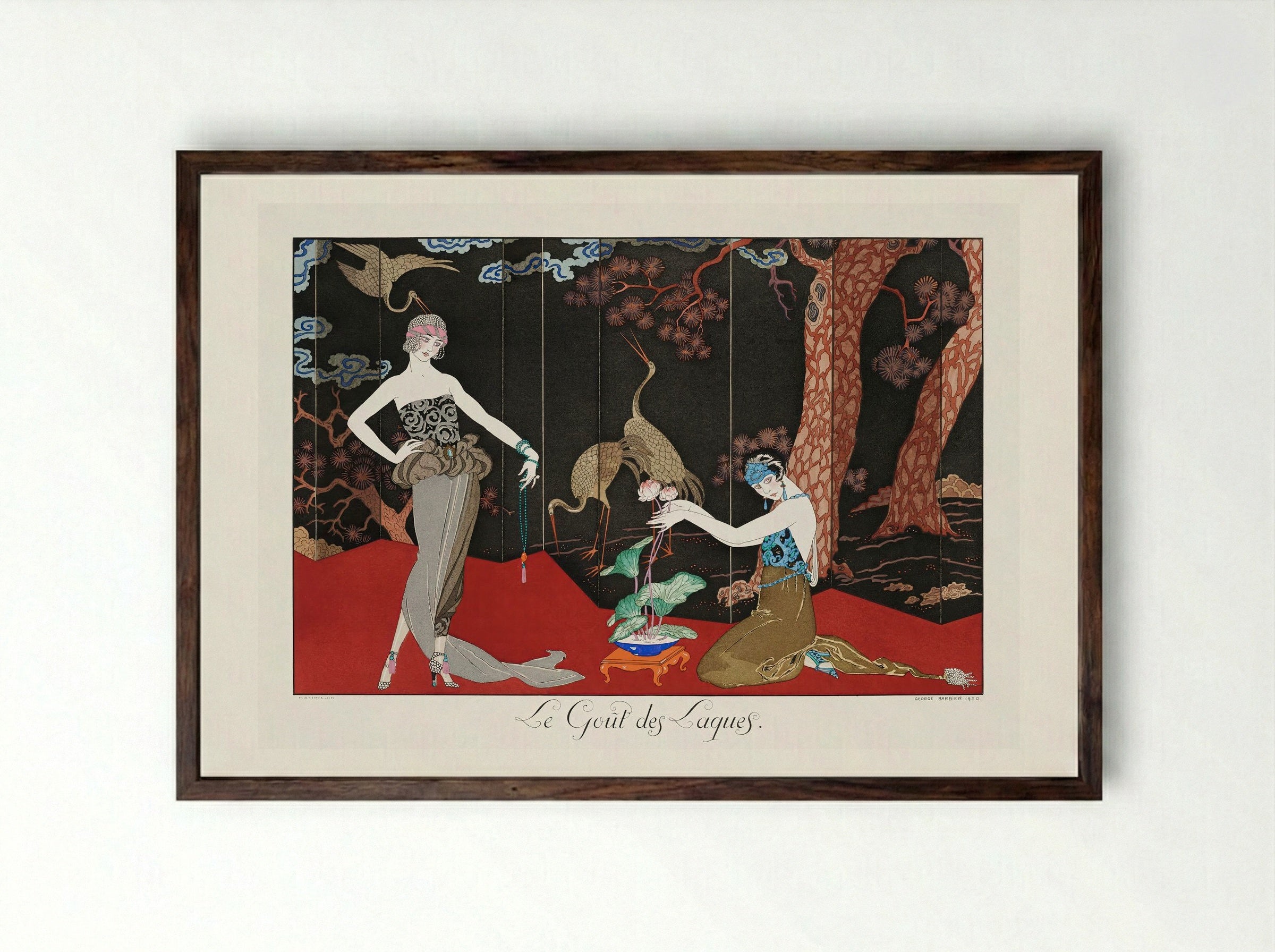 Le Goût des Laques - George Barbier - Framed Print Dark Wood